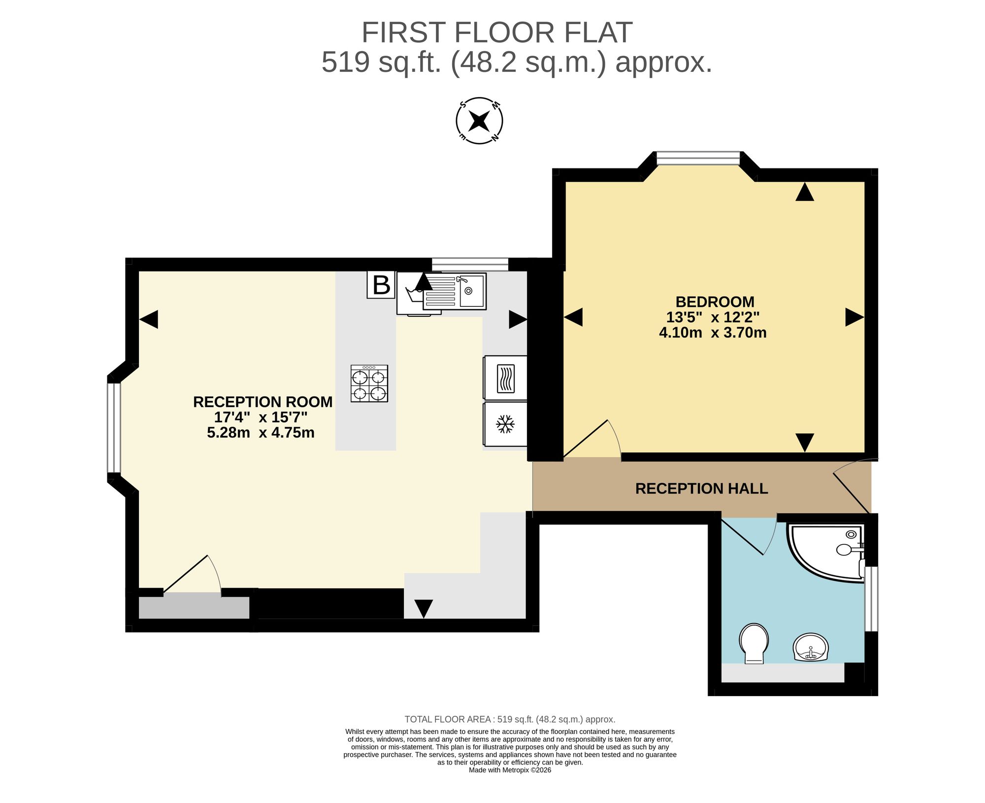 Flat 3, Bishops Court, Torquay floorplan