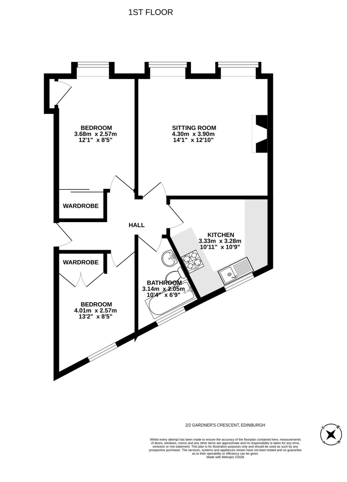 2/2 Gardner's Crescent, Edinburgh floorplan