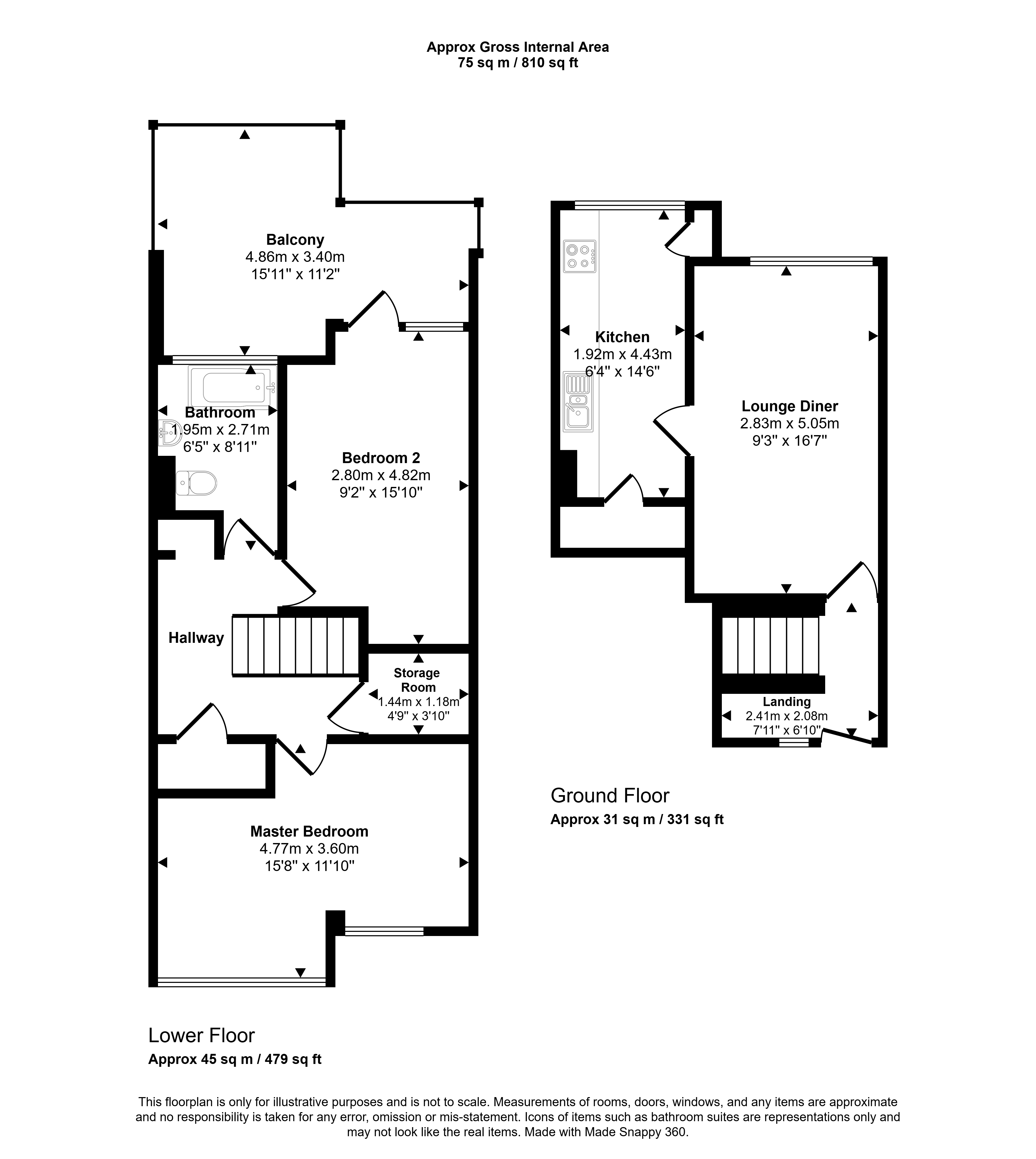 206A, Clarewood Court, Newcastle upon Tyne floorplan