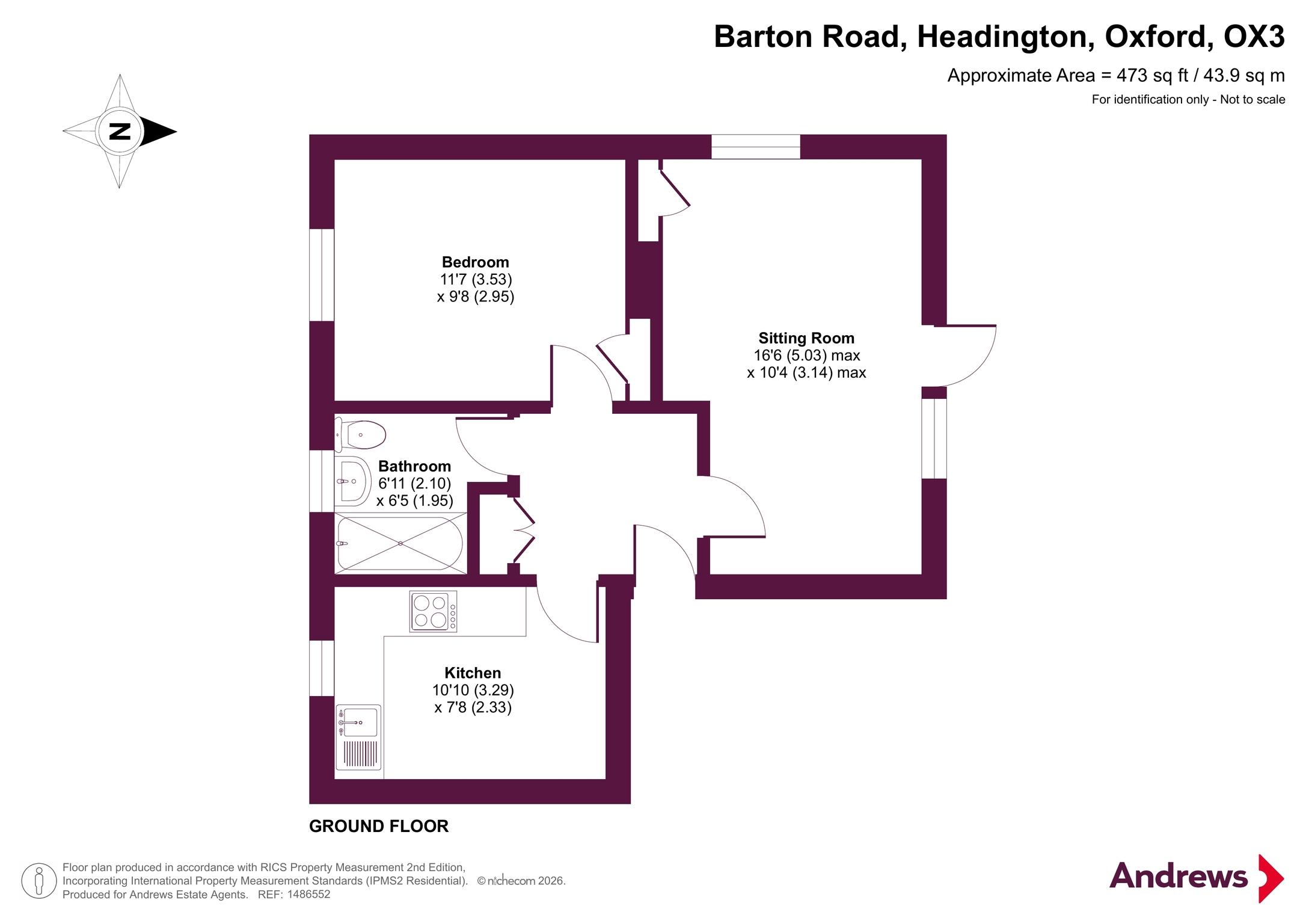 52, Barton Road, Oxford floorplan