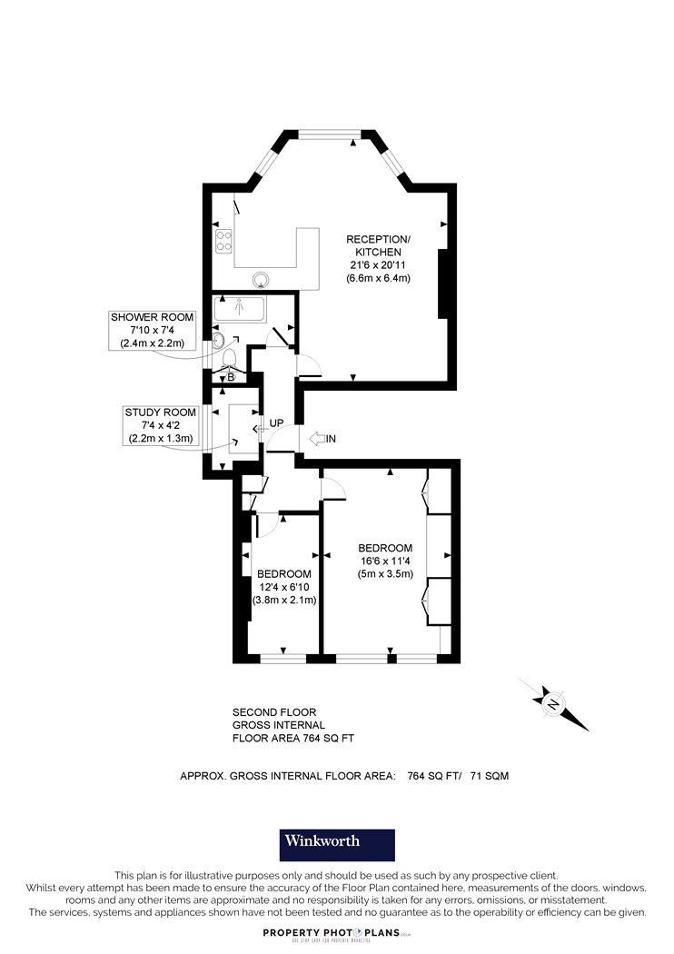 Flat 3, 60, Ladbroke Grove, London floorplan