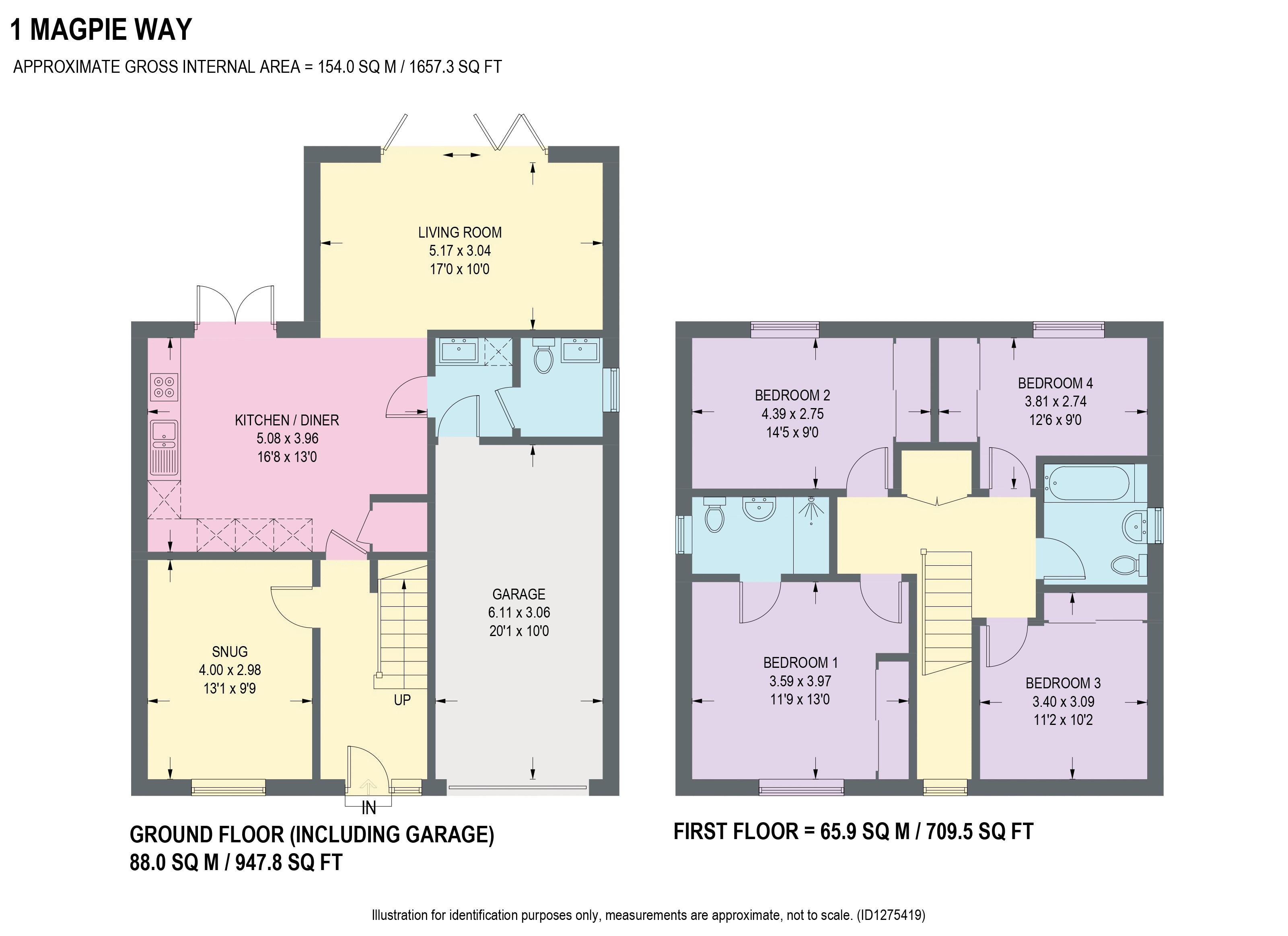 1, Magpie Way, Chesterfield floorplan