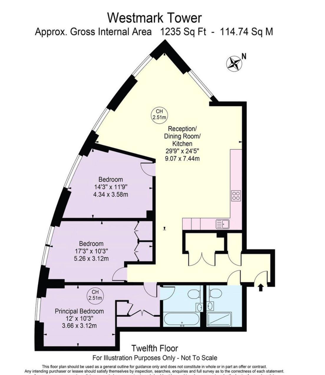 Apartment 1207, Westmark Tower, Paddington floorplan