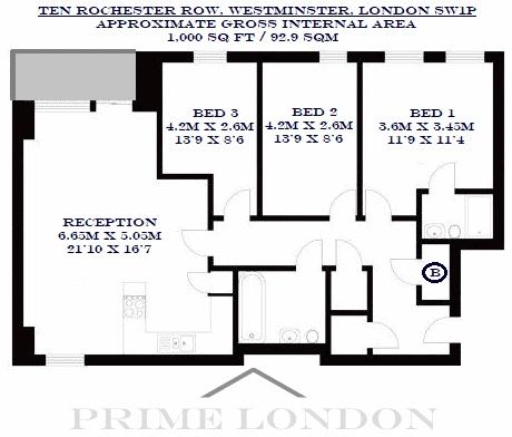 3 Bedrooms Flat to rent in Ten Rochester Row, Westminster, London SW1P