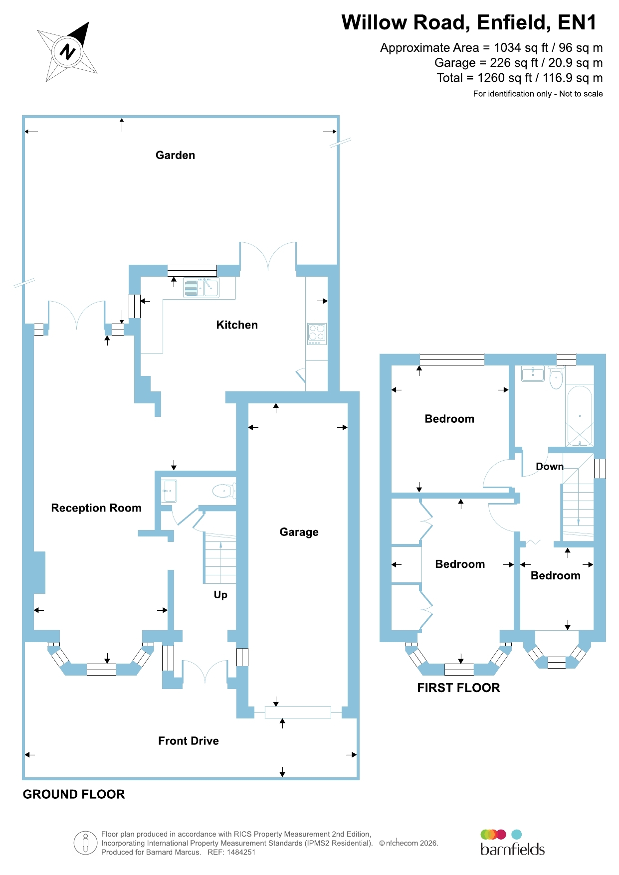 135, Willow Road, Enfield floorplan