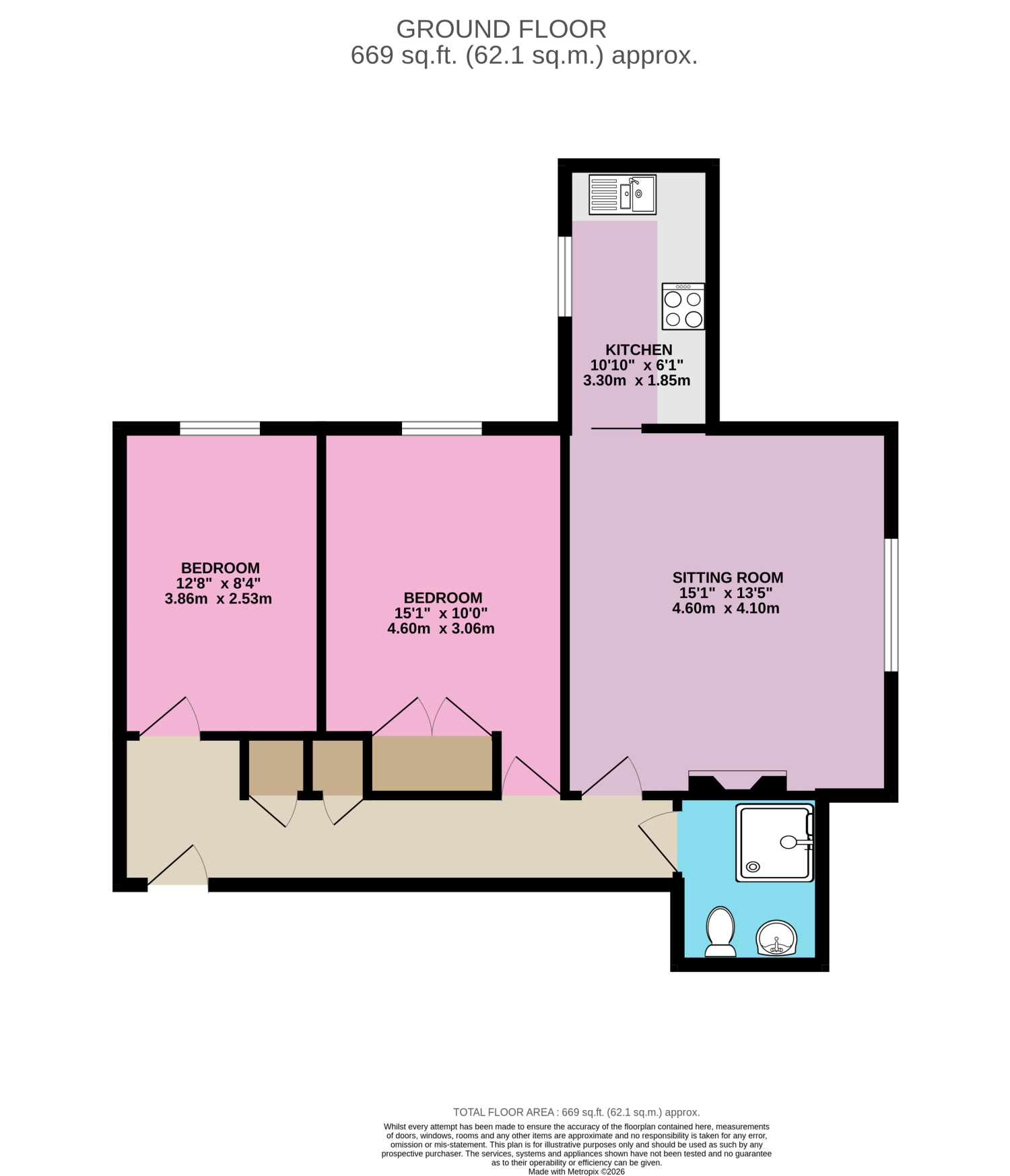 Flat 3, Dale House, Chantry Court, Tetbury floorplan