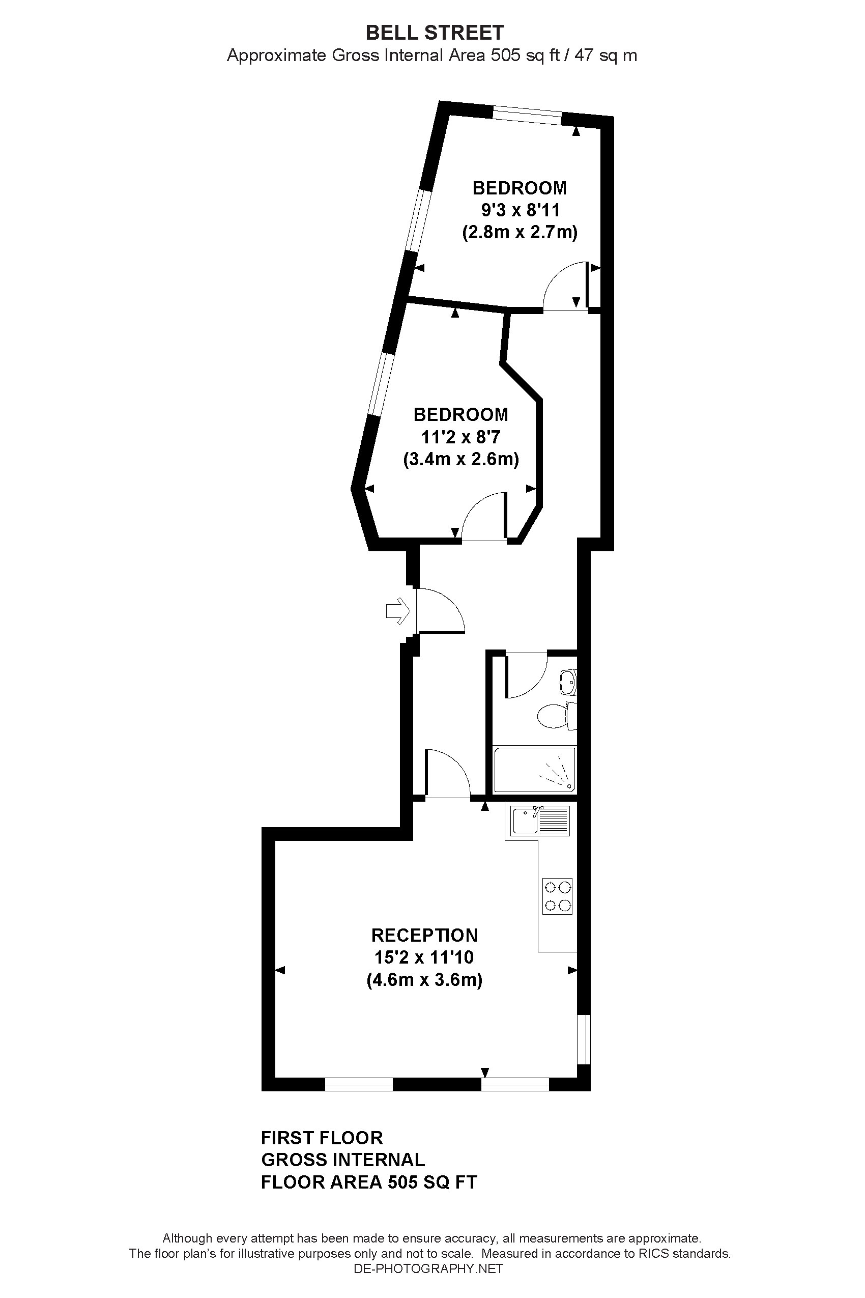 2 Bedrooms Flat to rent in Bell Street, London NW1