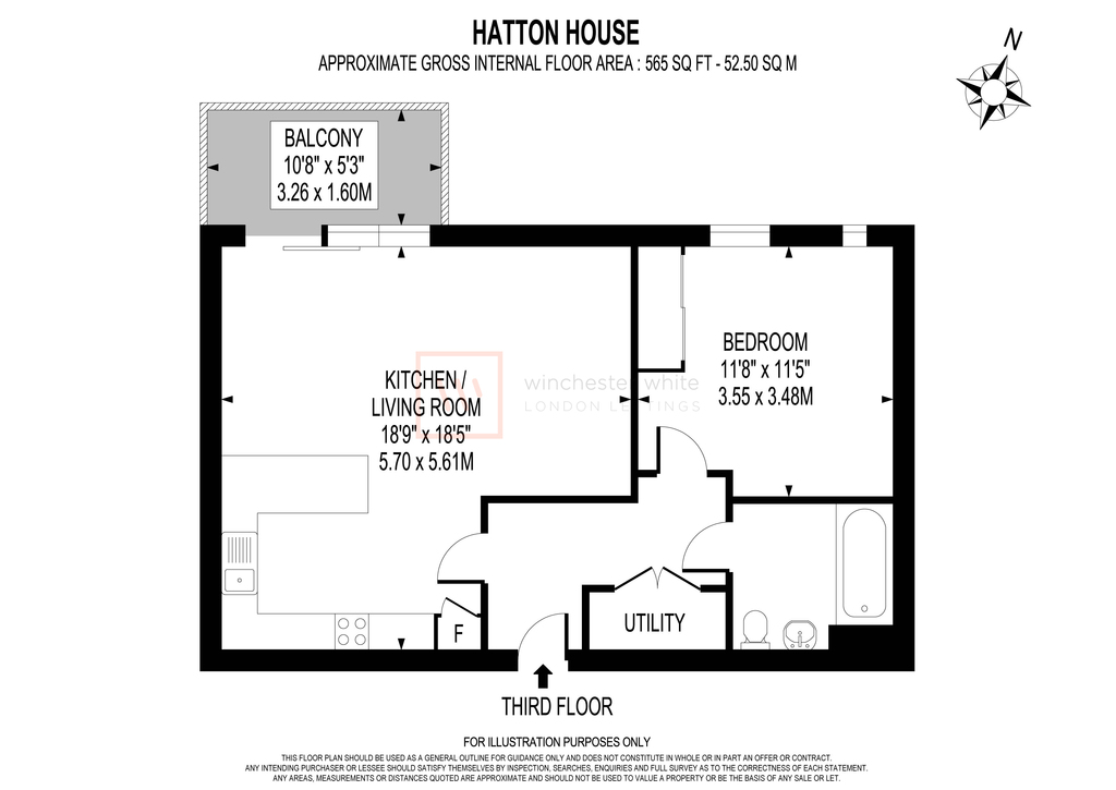 19 Hatton House, Hartfield Road, London floorplan