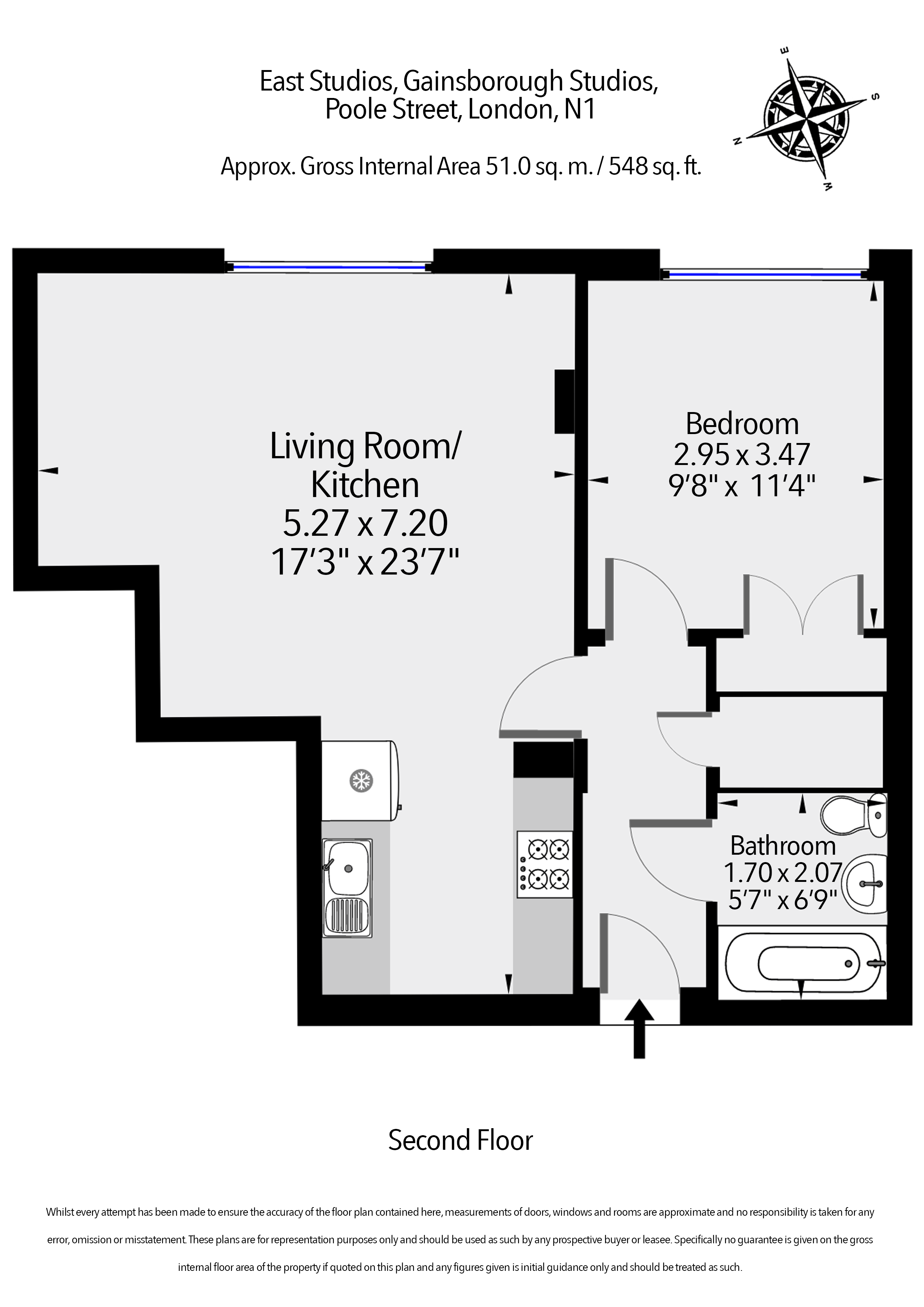 East Studios, Gainsborough Studios, Poole Street, London N1, 1 bedroom