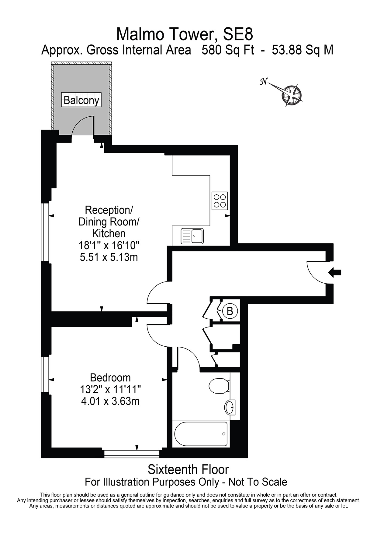 60, Malmo Tower, Bailey Street floorplan