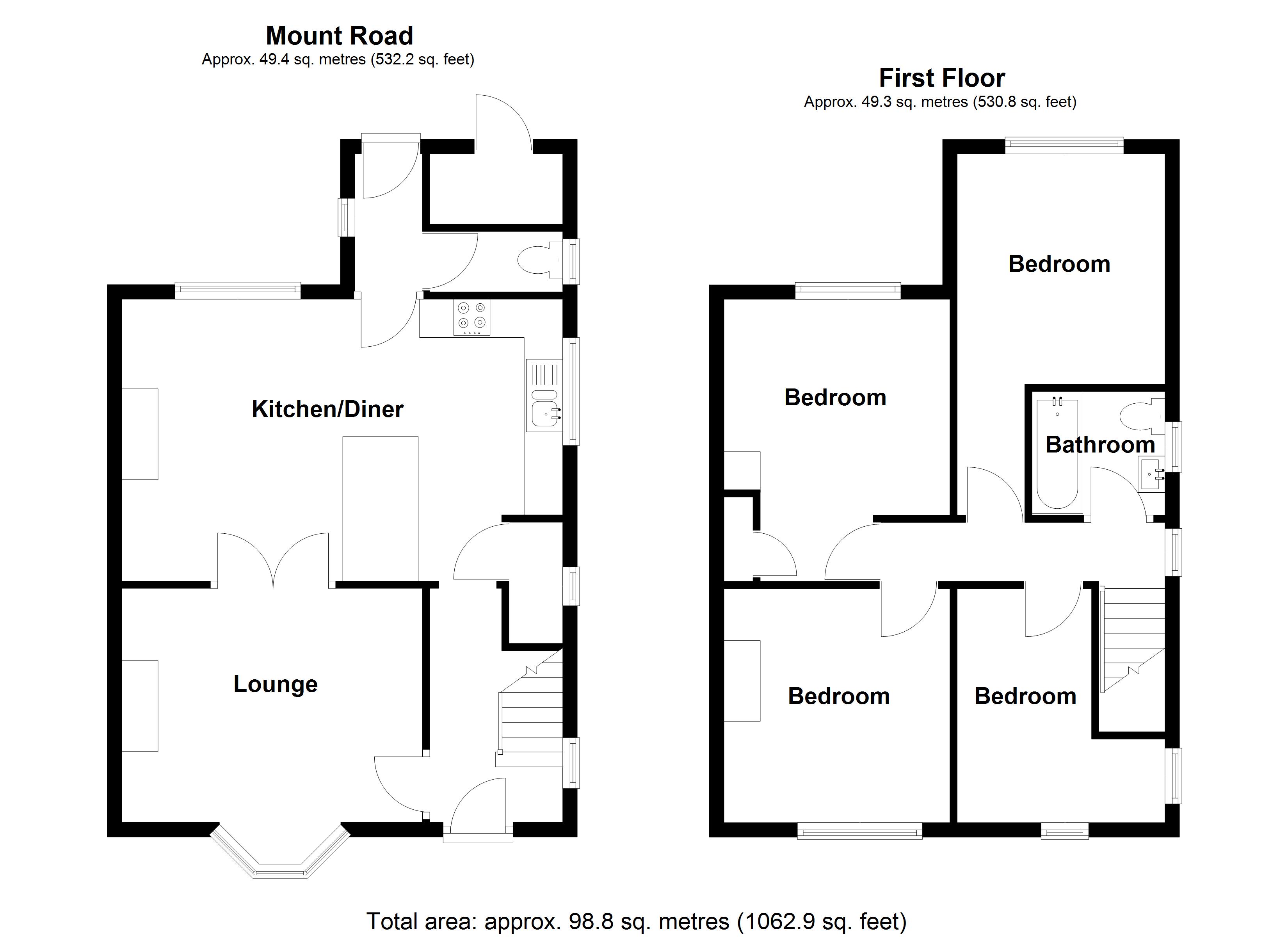 1, Mount Road, Walsall floorplan