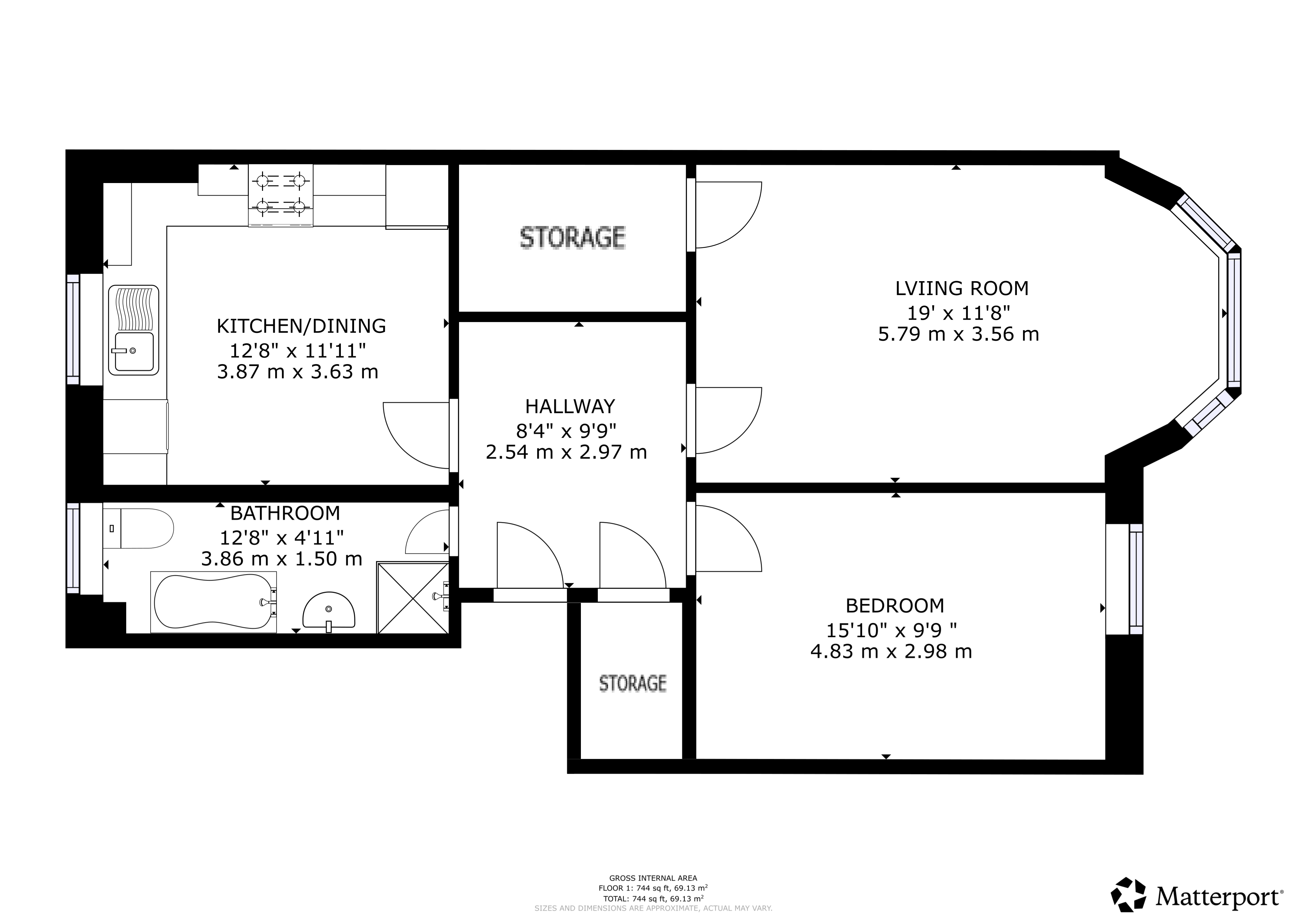 87 Somerville Drive, Flat 1/1, Glasgow floorplan