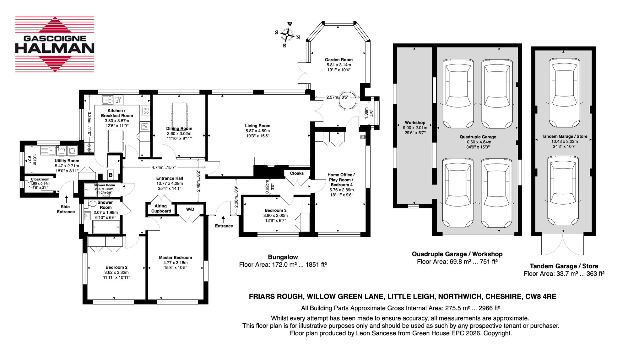 Friars Rough Willow Green Lane, Northwich floorplan