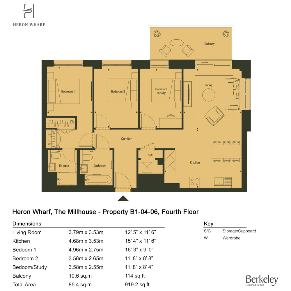 B1-04-06, London, E14 0Ll, Poplar floorplan