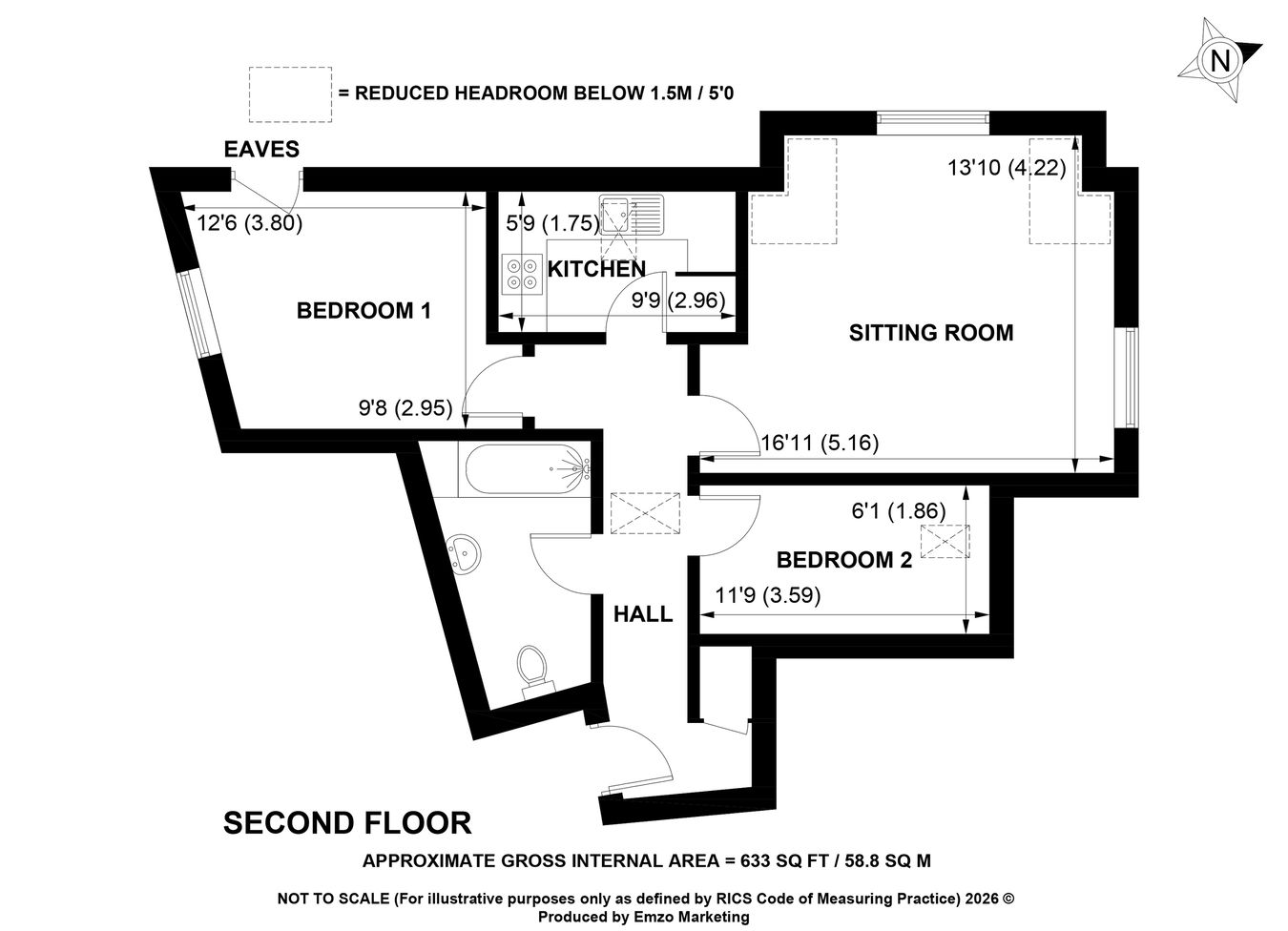 Flat 3, 56, High Street, Lyndhurst floorplan