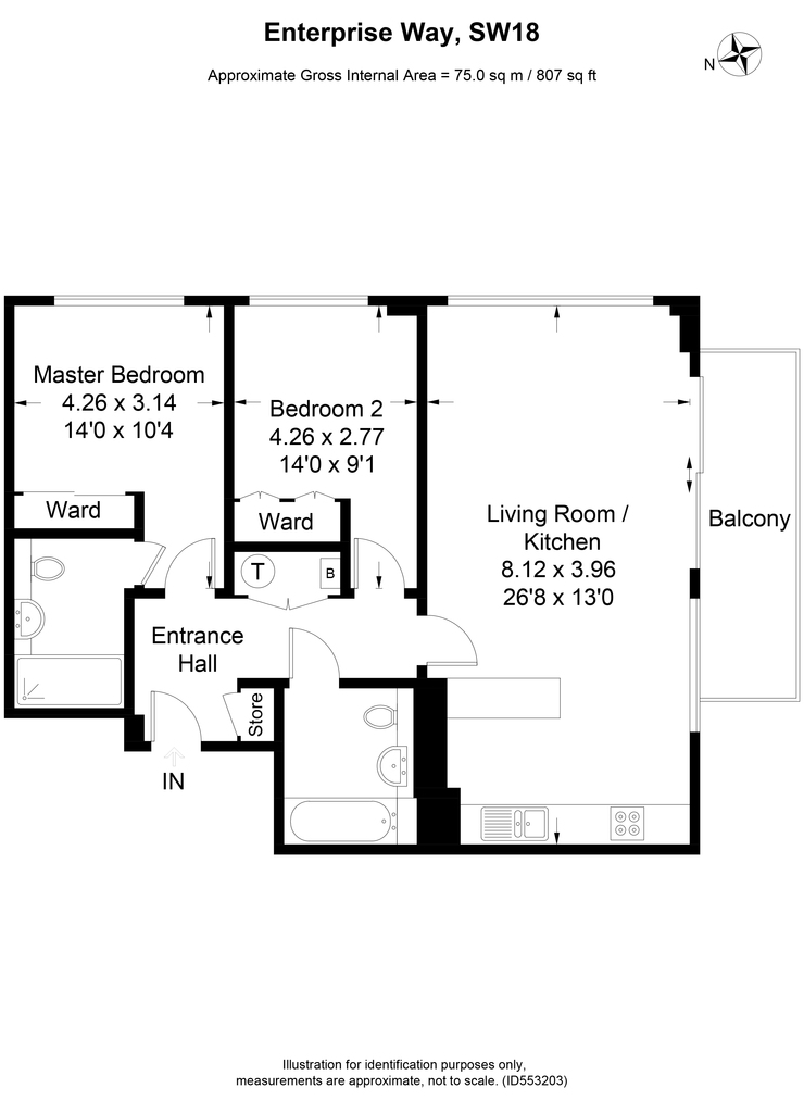 2 Bedrooms  to rent in Enterprise Way, London SW18