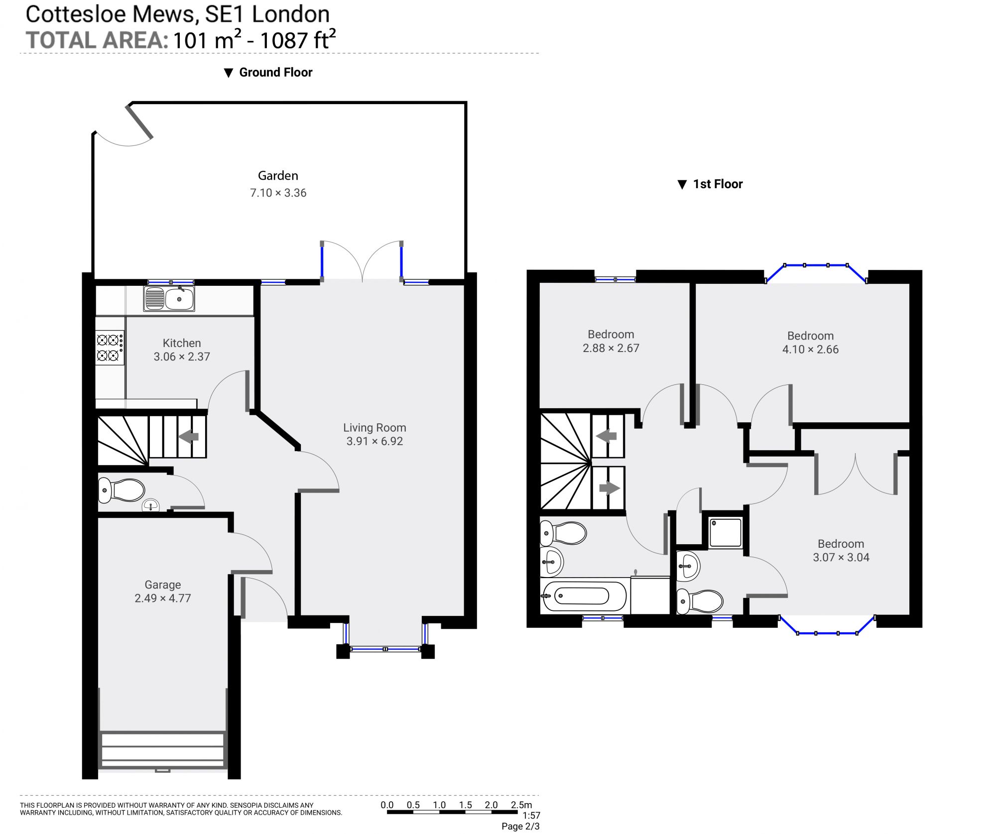 3a Cottesloe Mews, Waterloo, London floorplan