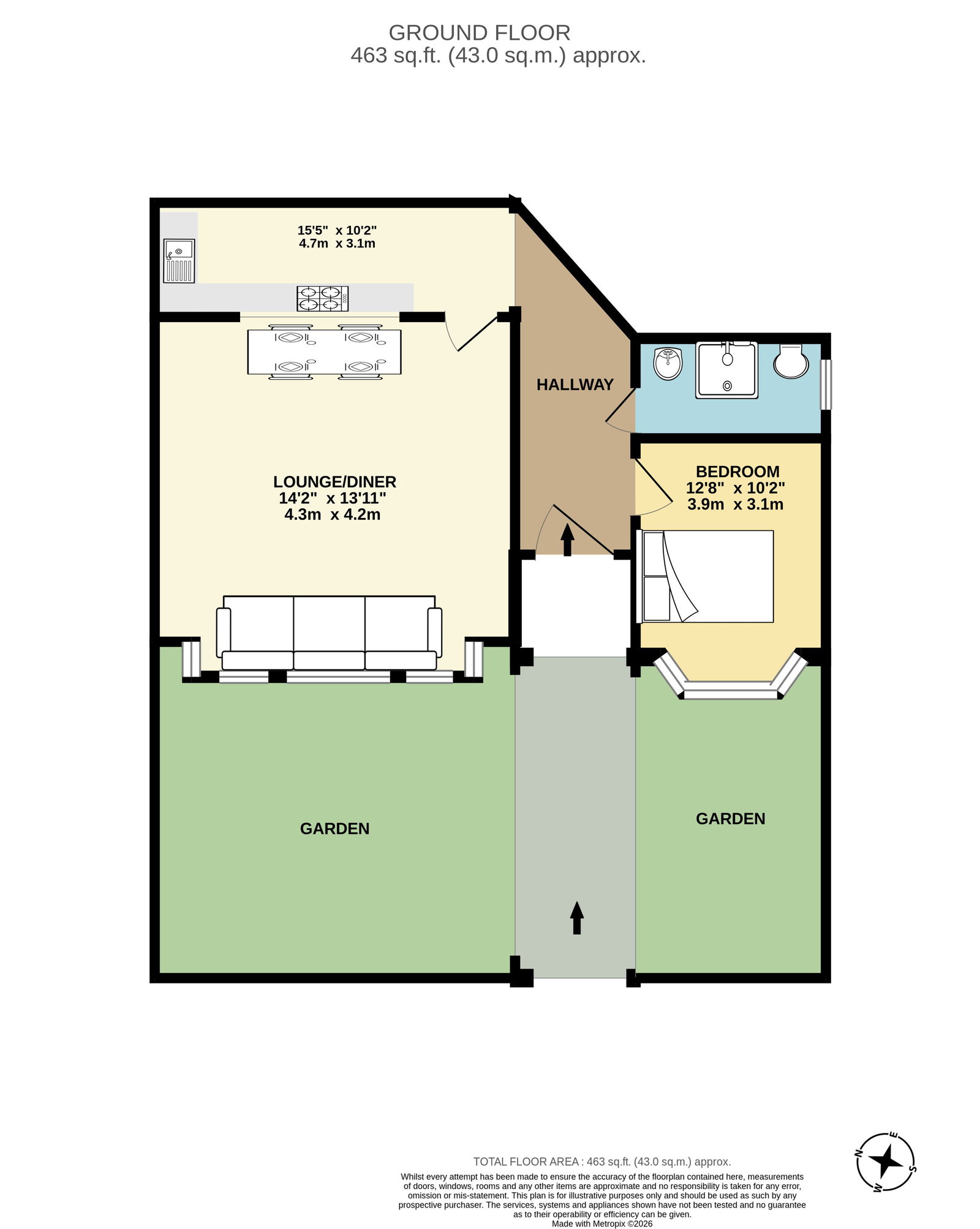 33,Flat 1, Ellison Road, London floorplan