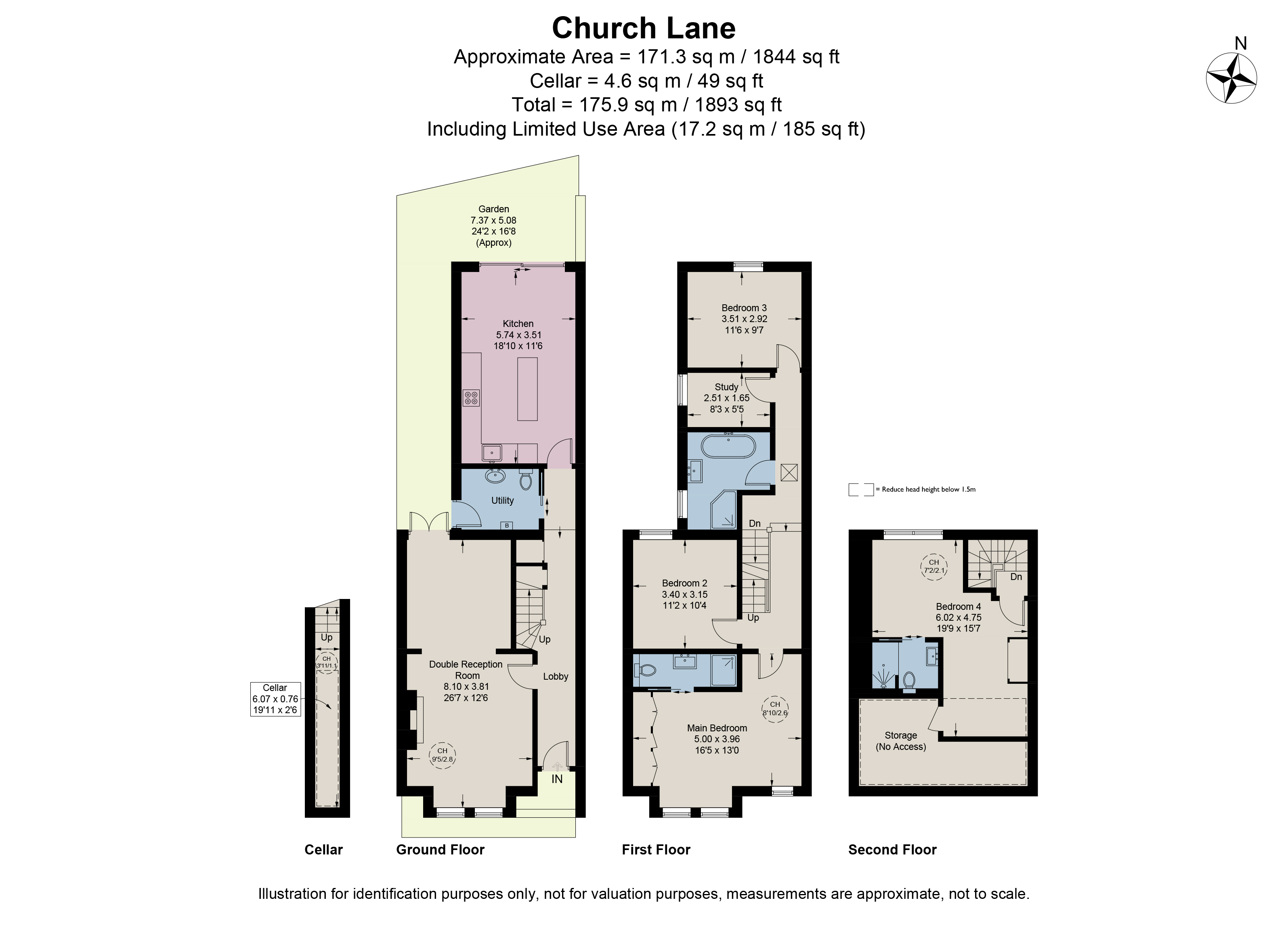 154, Church Lane, London floorplan