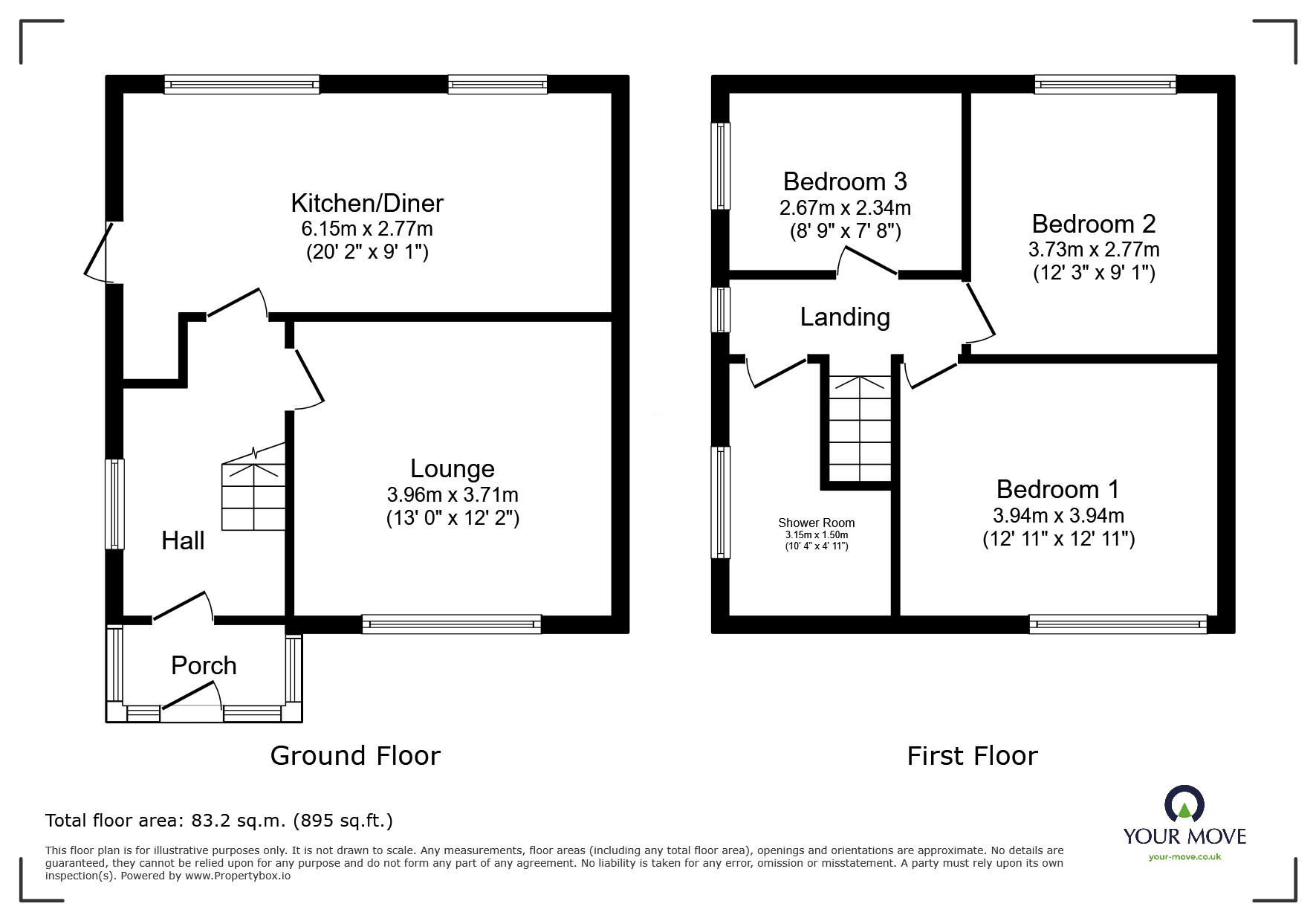 36, Oversley Road, Fegg Hayes, Staffordshire floorplan