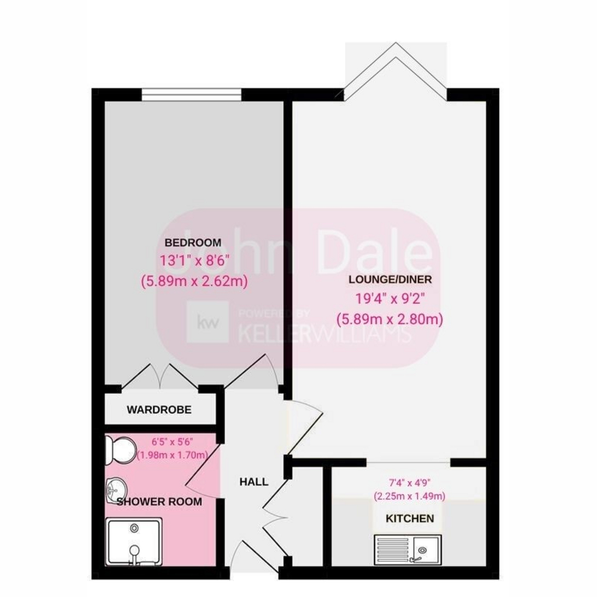Flat 1 Gainsborough Lodge, 136, South Farm Road, Worthing floorplan