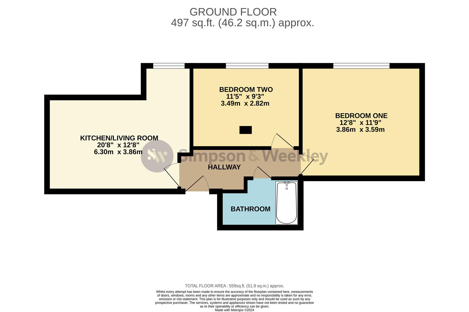 Flat 31, Avon House, 2 Tithe Barn Road, Wellingborough floorplan