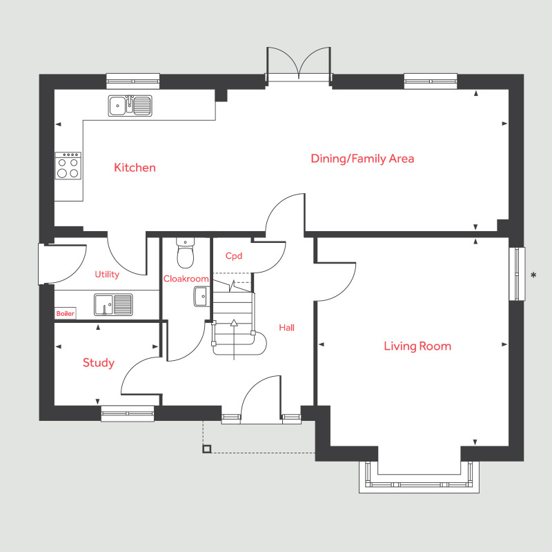 198, Partridge Walk, Stafford floorplan