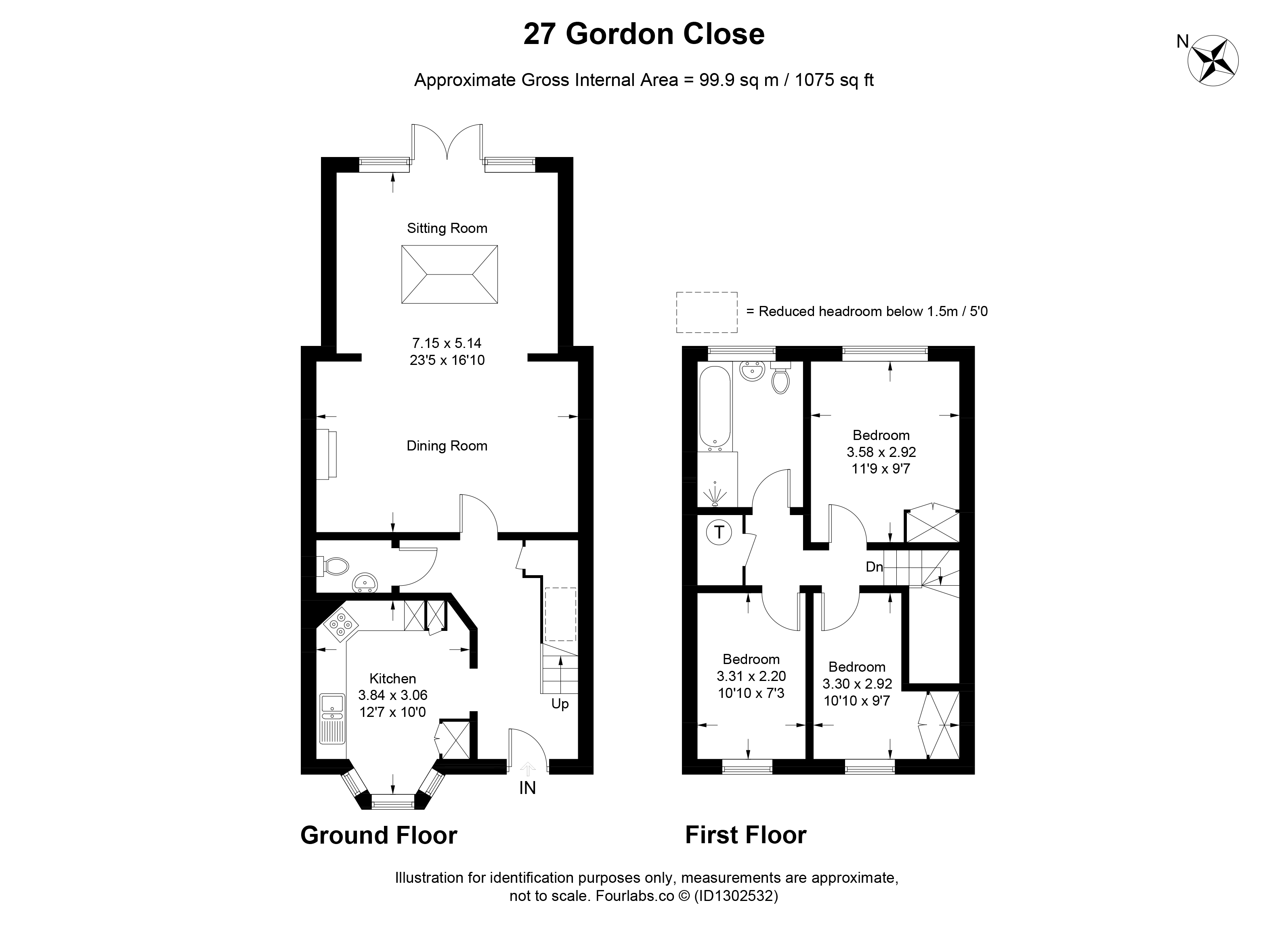 27, Gordon Close, Broadway floorplan