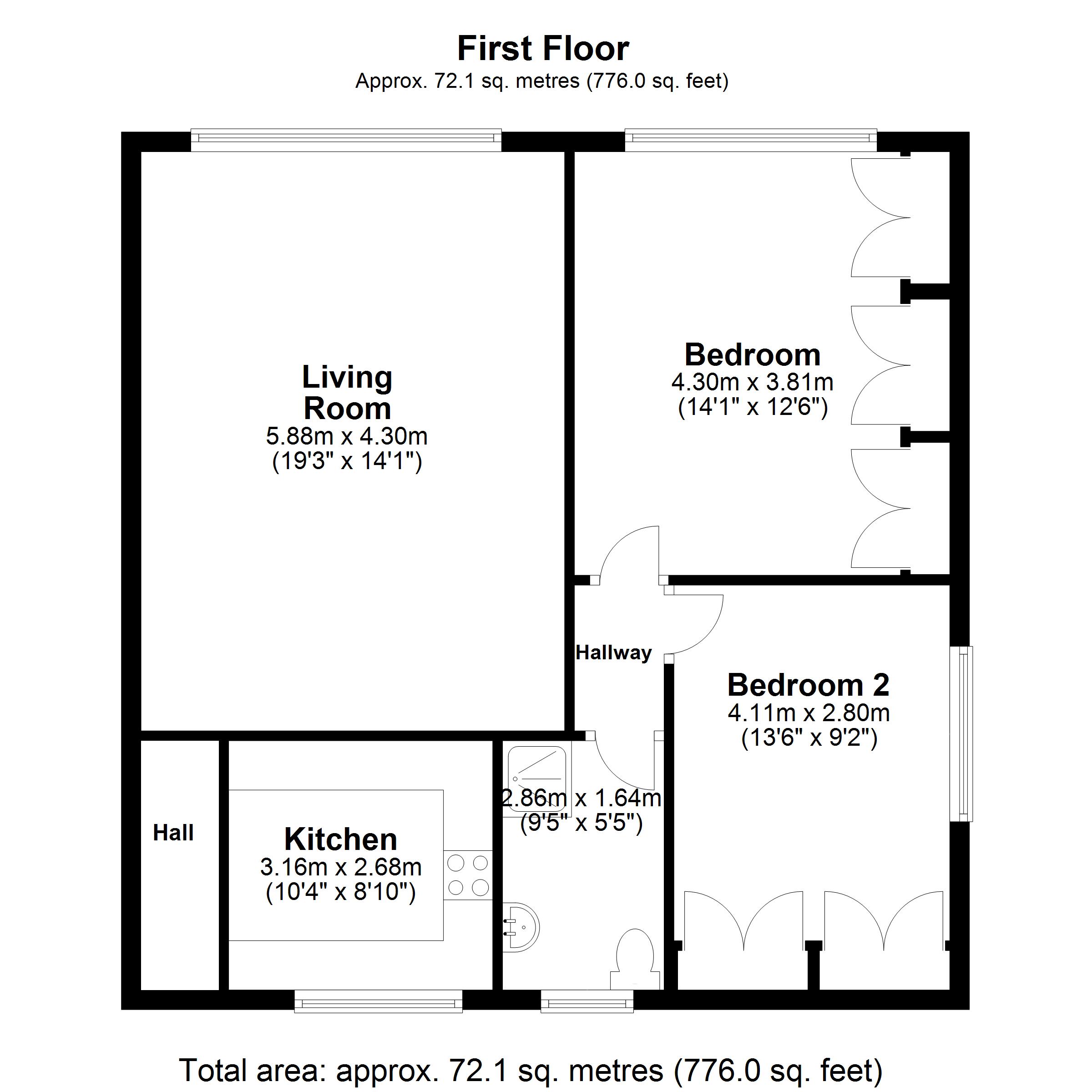 Christchurch Park, Sutton floorplan