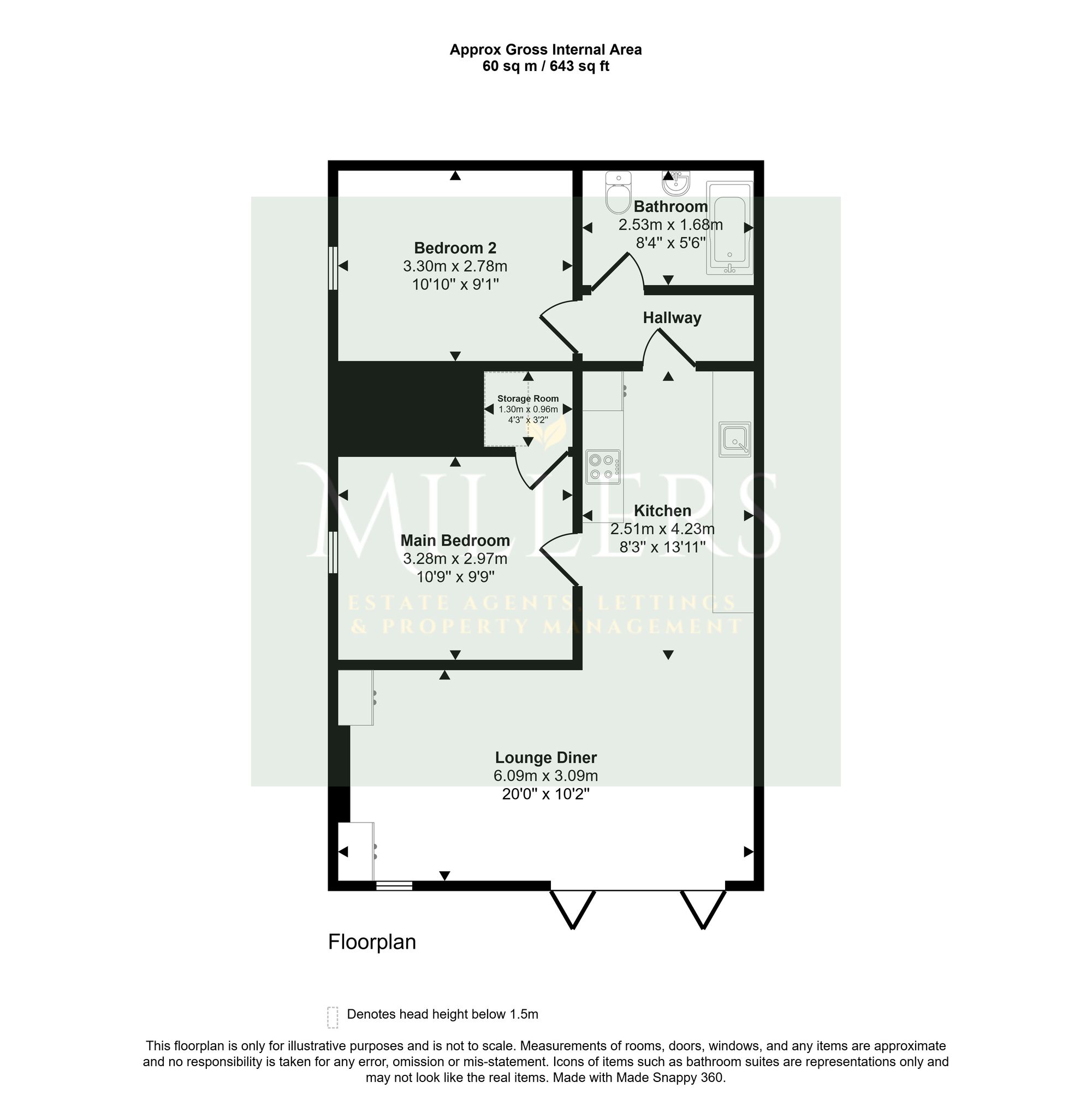 Flat Gamma, Constantia House, Cromer floorplan
