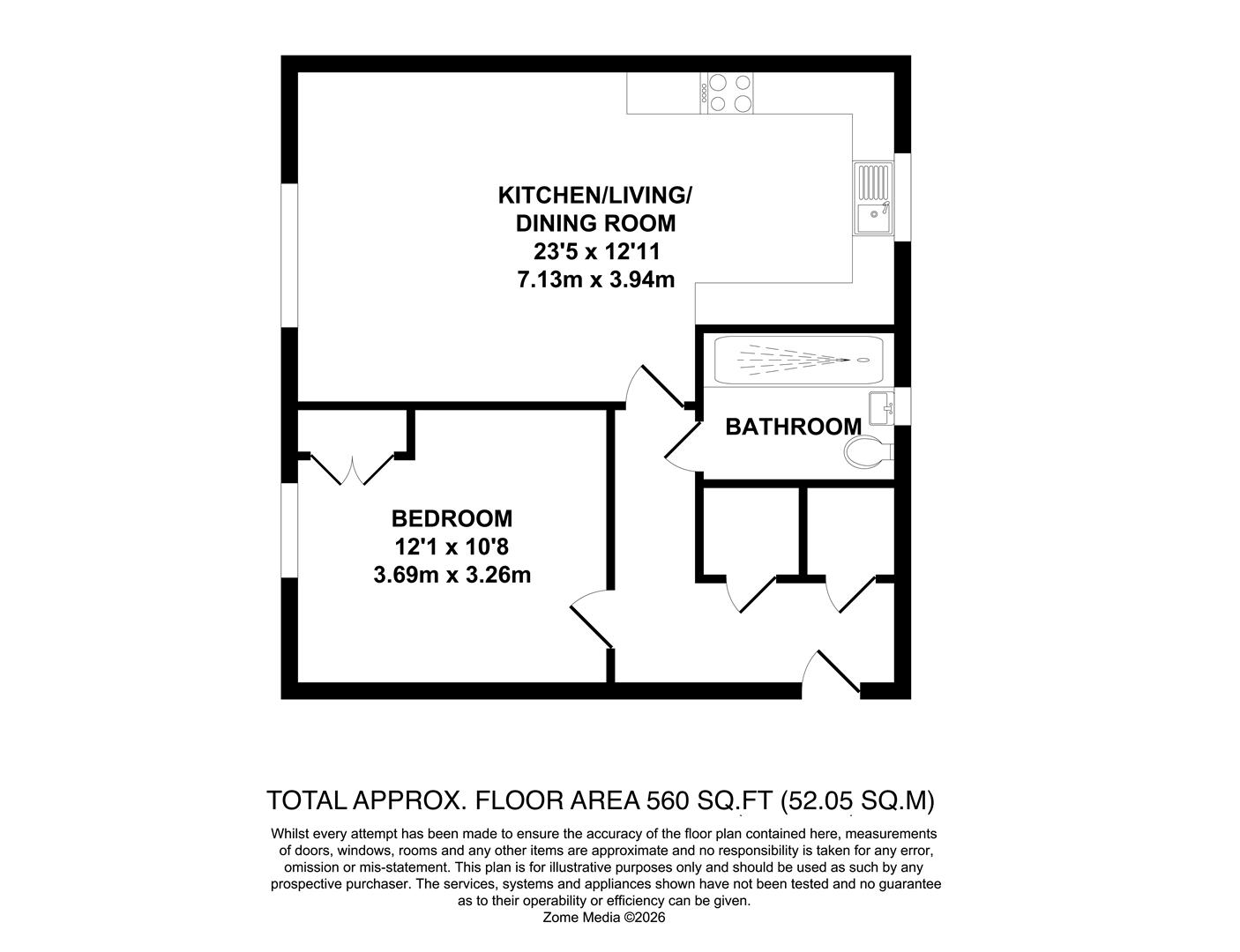 Flat 1, 96, Hawley Drive, West Malling floorplan