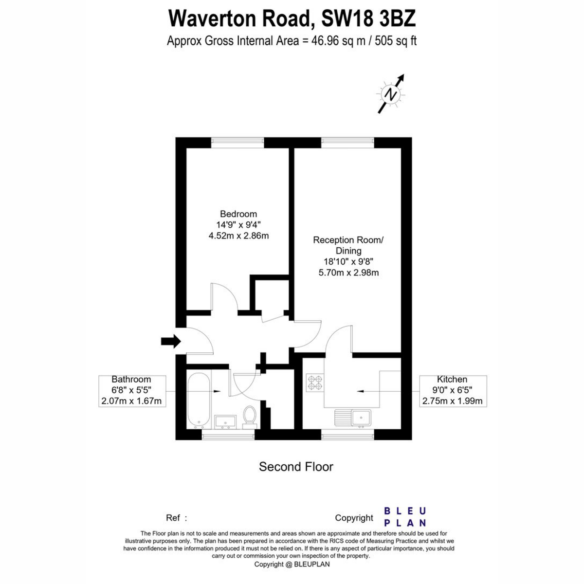 33, Waverton Road, London floorplan