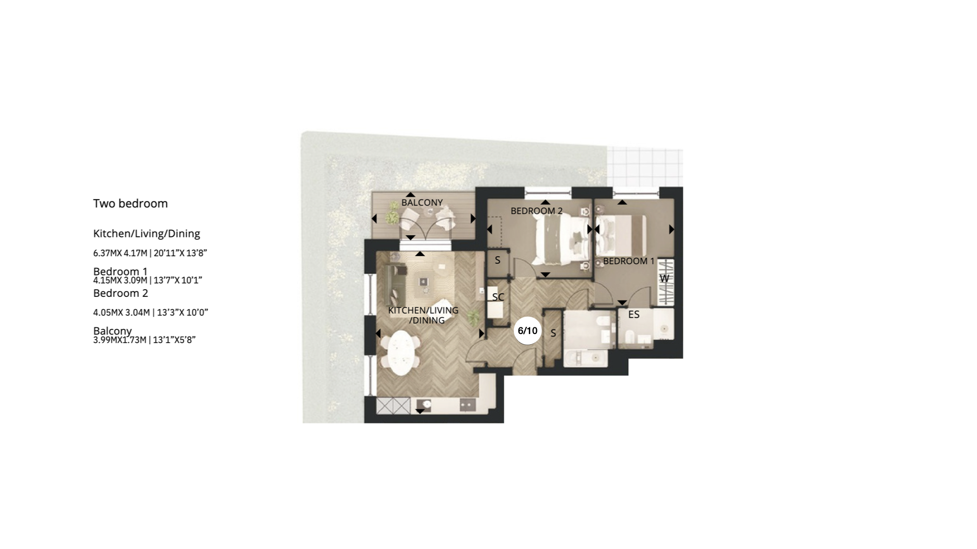 205 - Apt 6, Springfield Village, London floorplan