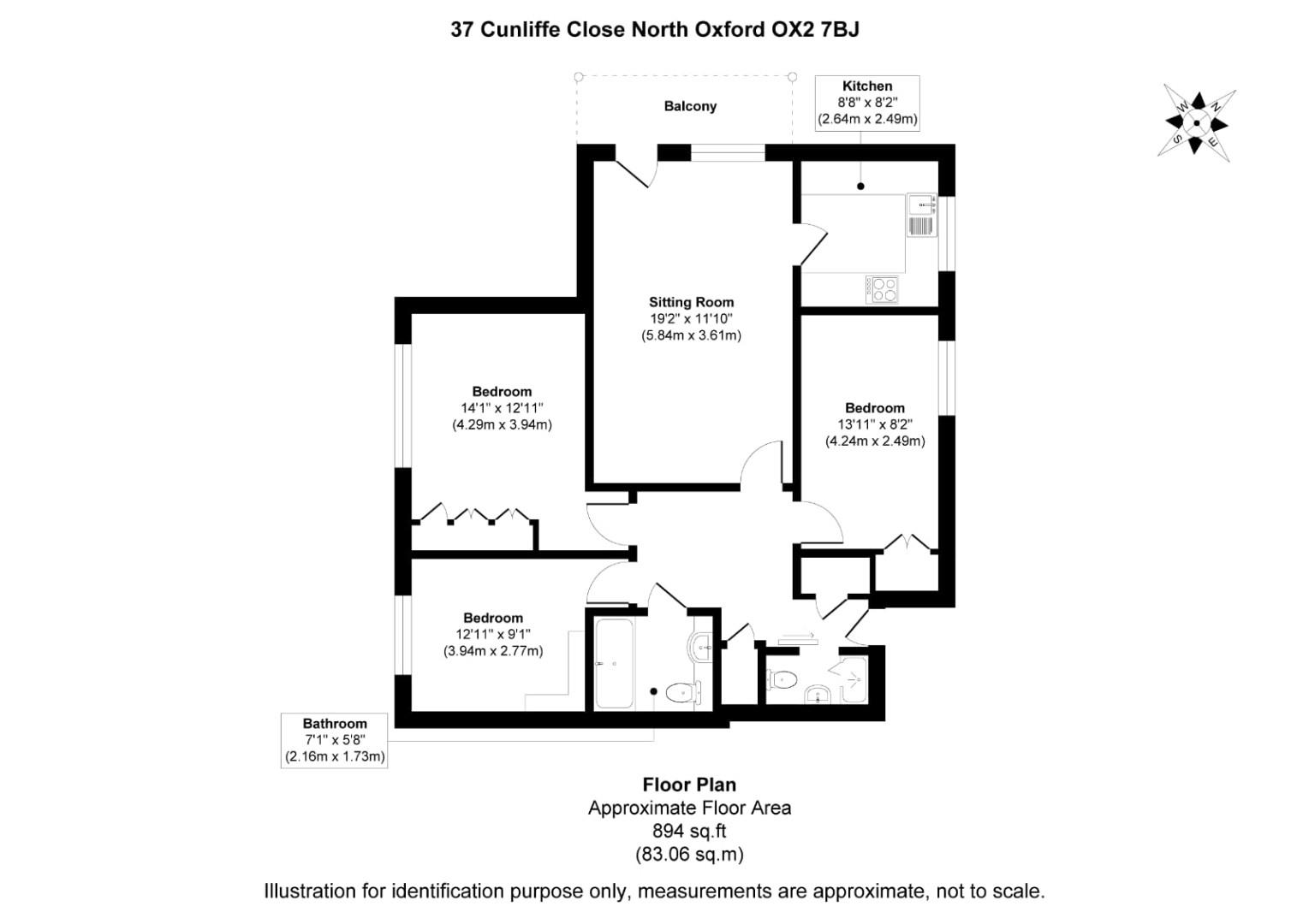 37, Cunliffe Close, North Oxford floorplan