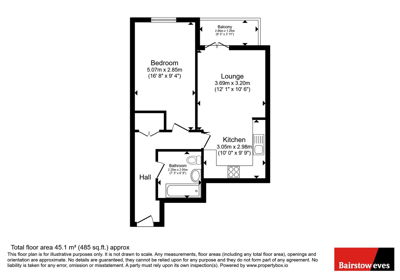 Flat 408 William Beveridge House, 60, Vernon Road, London floorplan