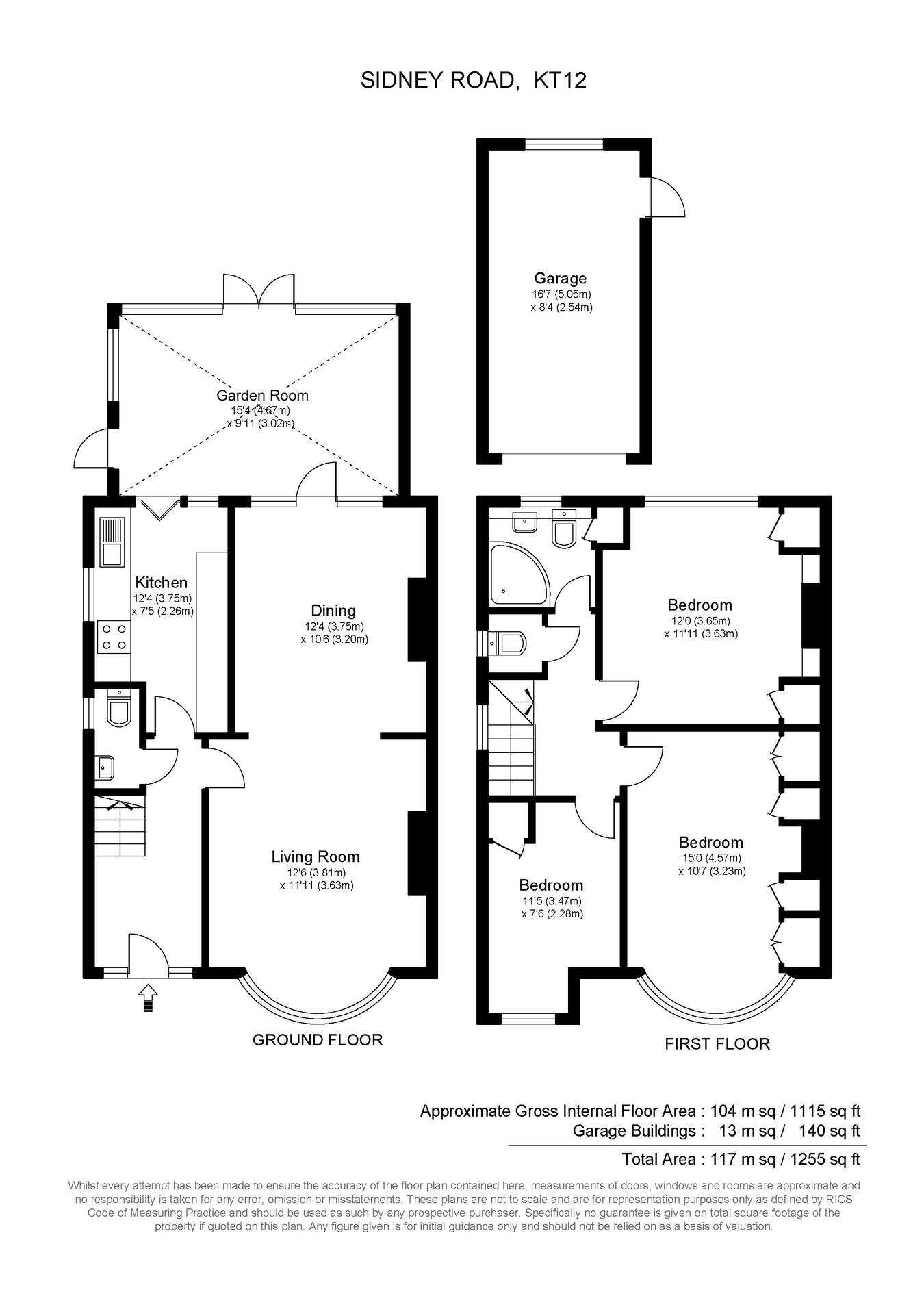 91, Sidney Road, Walton-on-Thames floorplan