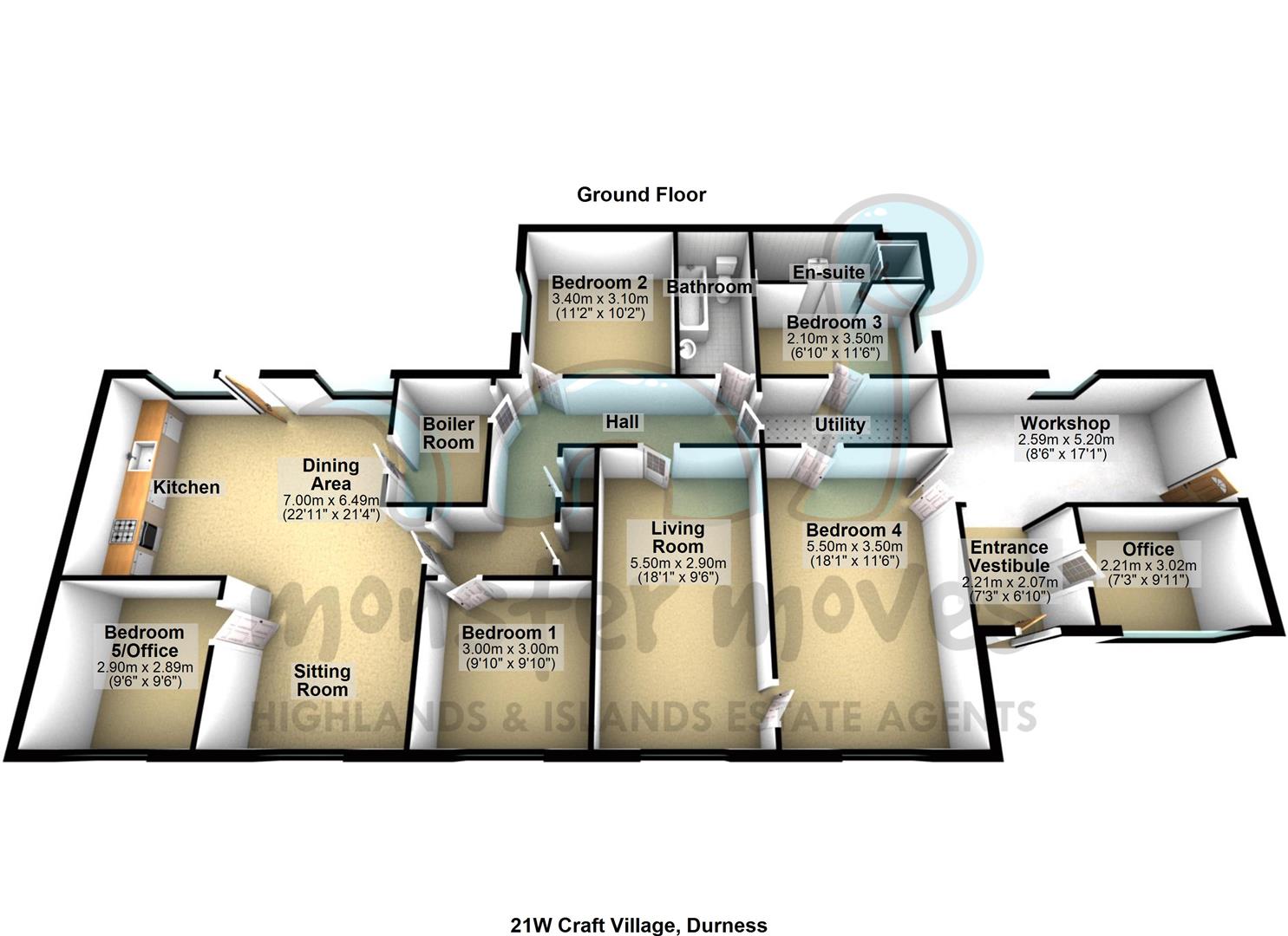 21W Craft Village, Durness, Lairg, Highland IV27, 4 bedroom property