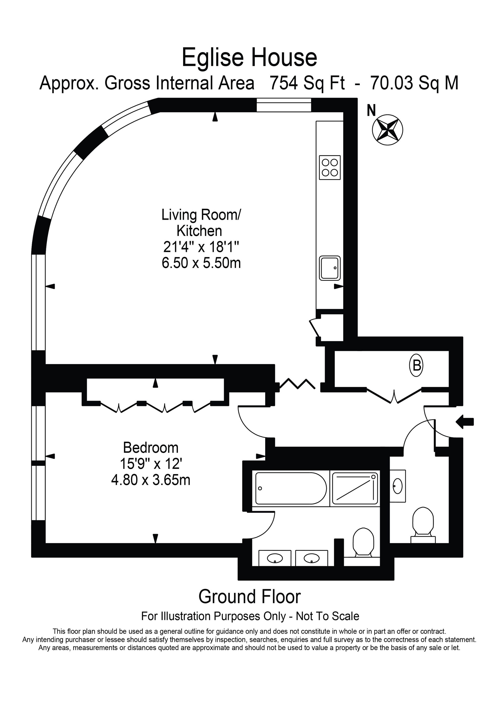 Apt 2, Eglise House, London floorplan