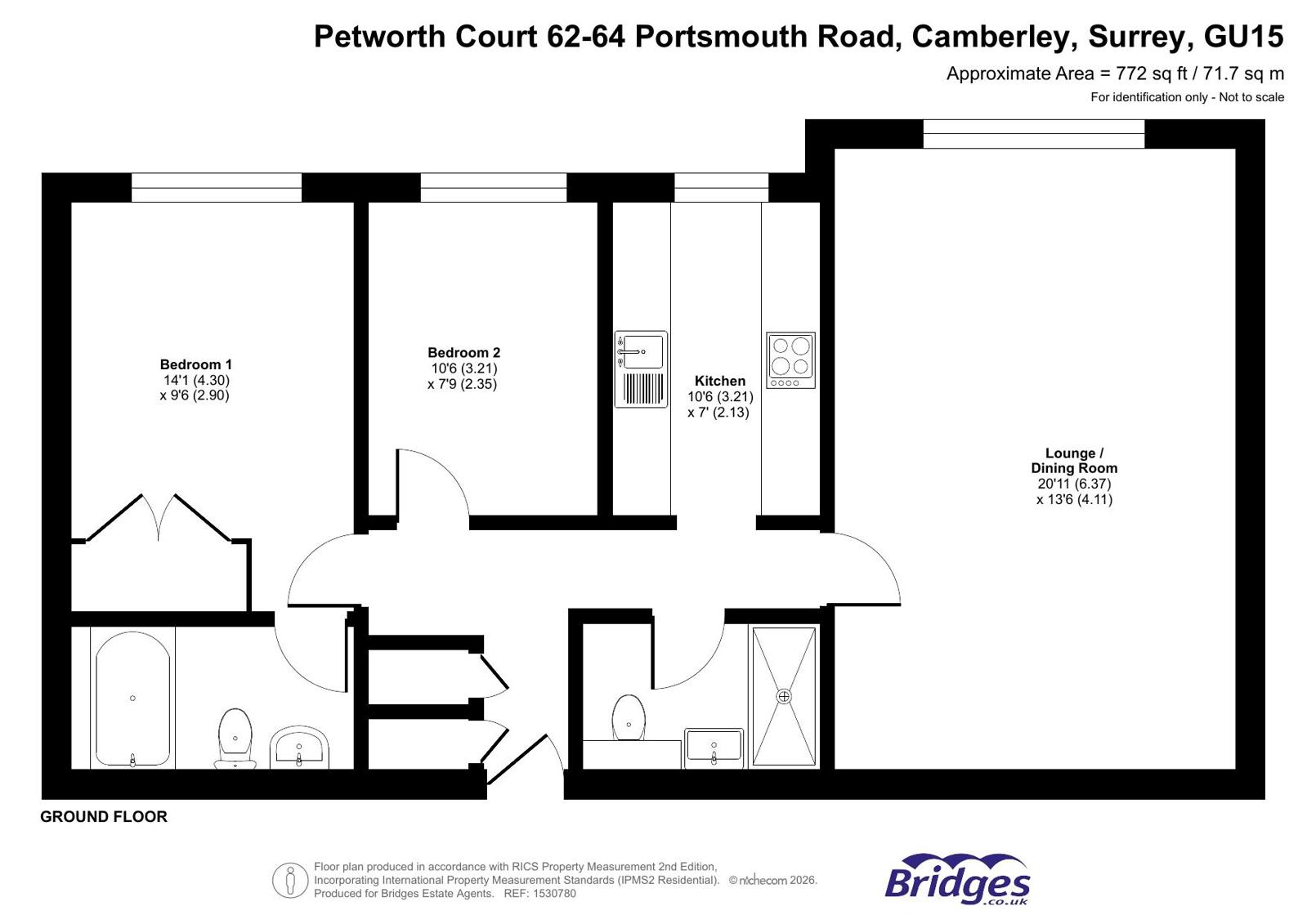 Flat 5, Petworth Court 62-64,, Portsmouth Road, Surrey floorplan