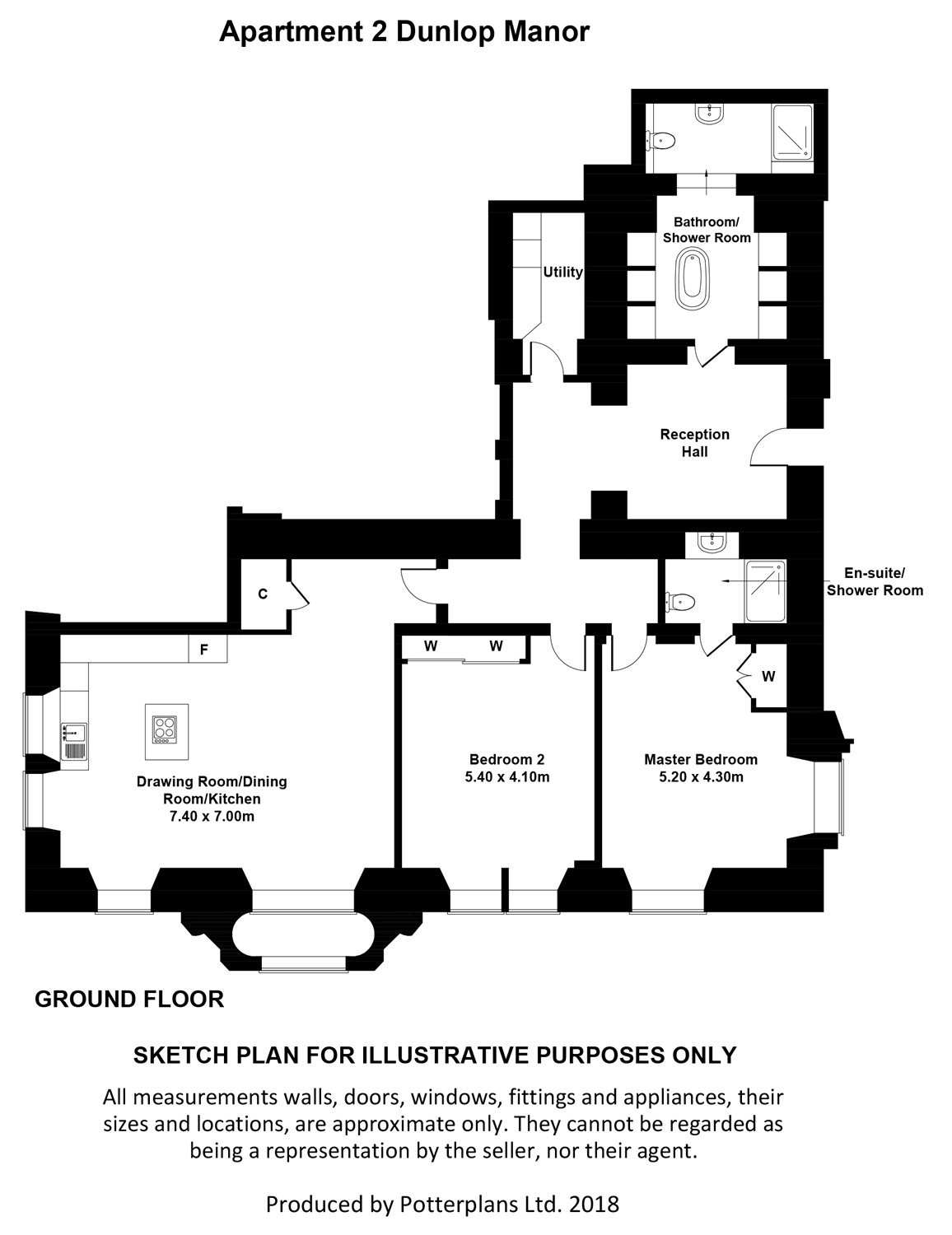 2 Bedrooms Flat for sale in Apartment 2, Dunlop Manor, Dunlop, Ayrshire KA3