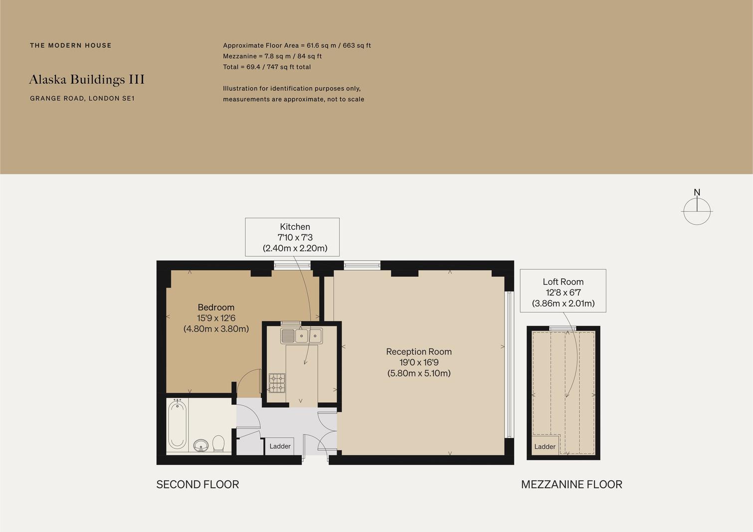 Flat 202, Building 600, Alaska Buildings, 61 Grange Road, London floorplan