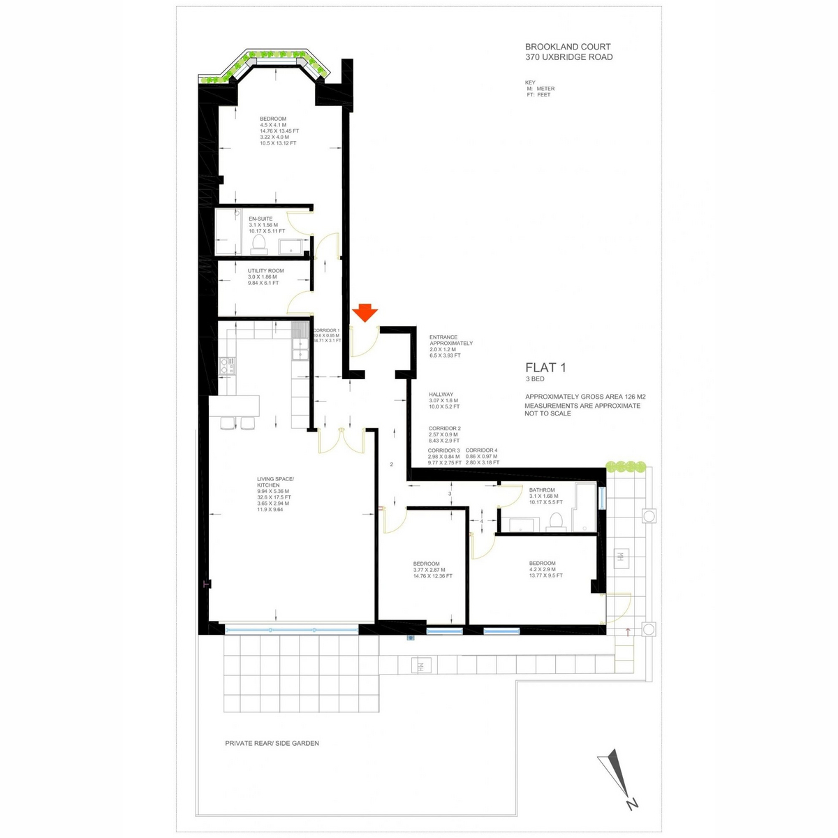 Flat 101 Brooklands, 370, Uxbridge Road, London floorplan