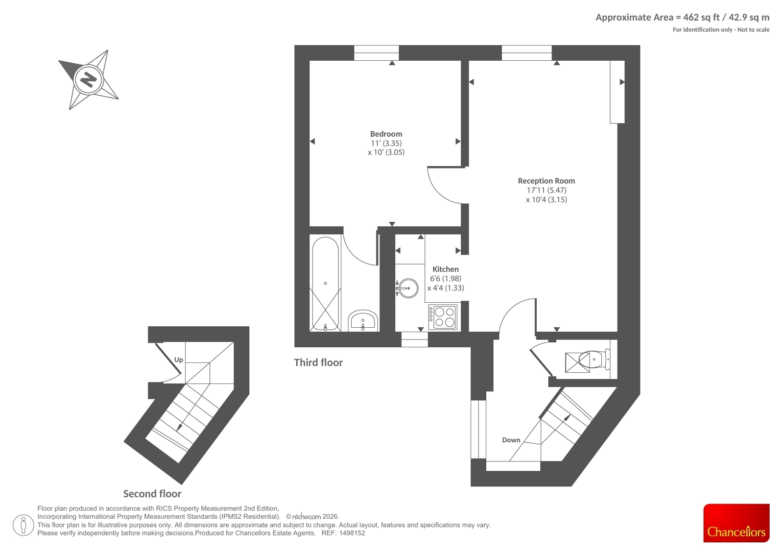 Flat 3, 55, Ossington Street, London floorplan