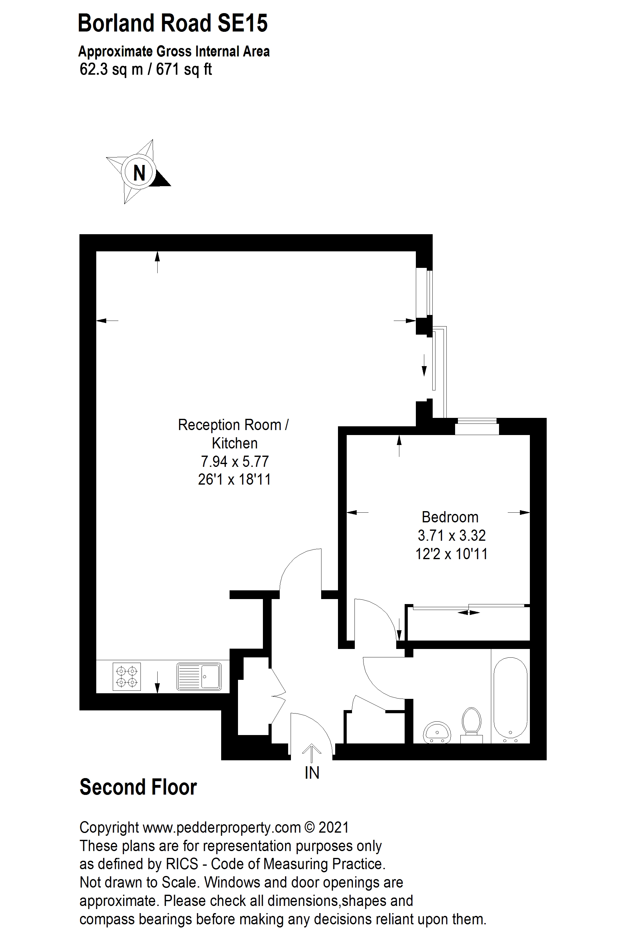 Borland Road, Peckham, London SE15, 1 bedroom flat for sale 59935981