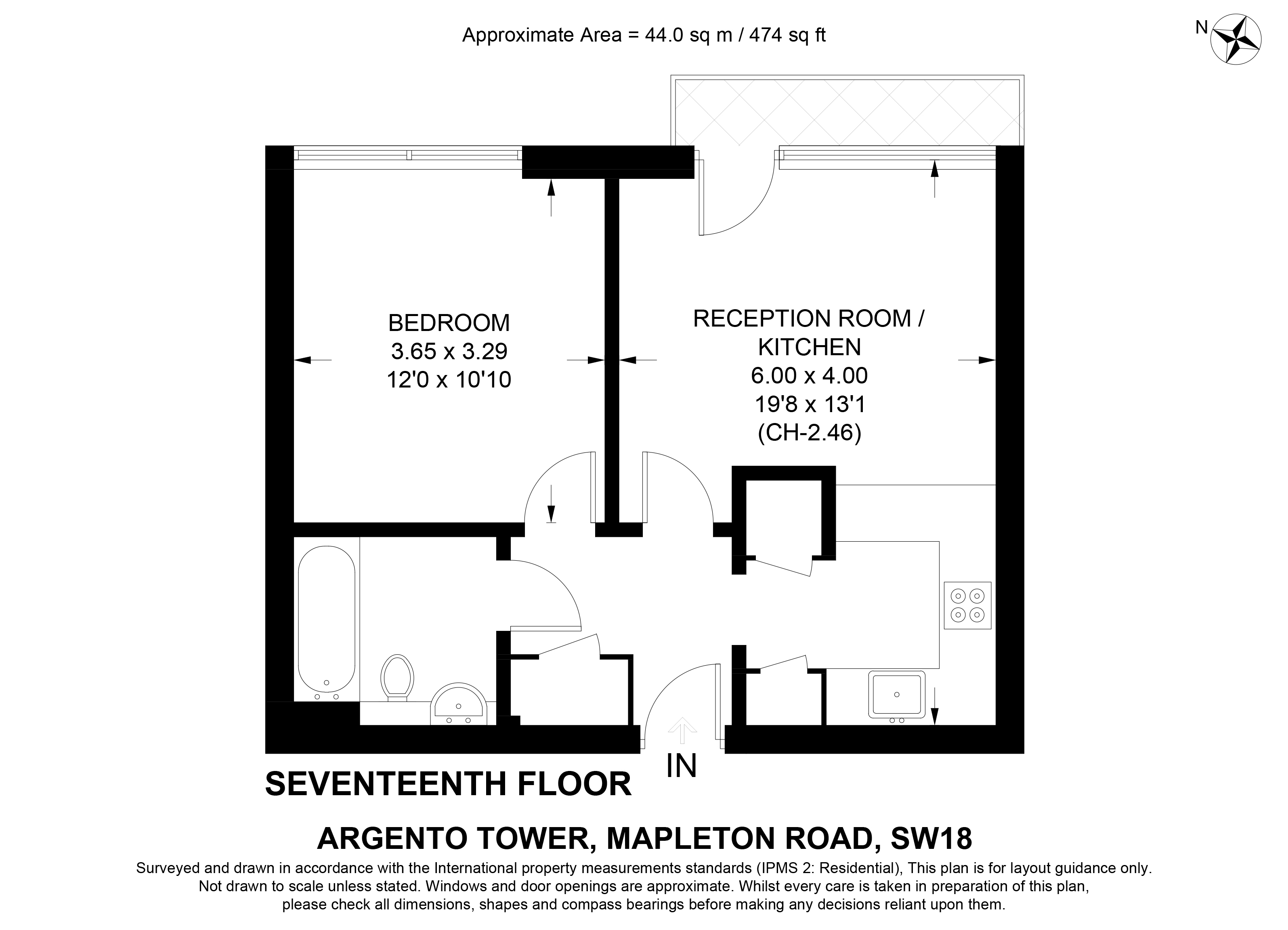 89, Argento Tower, Wandsworth floorplan