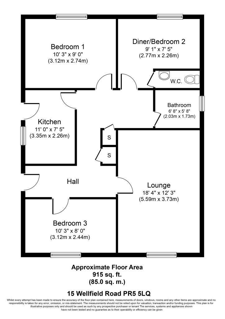 Wellfield Road, Preston, Lancashire PR5, 3 bedroom detached bungalow