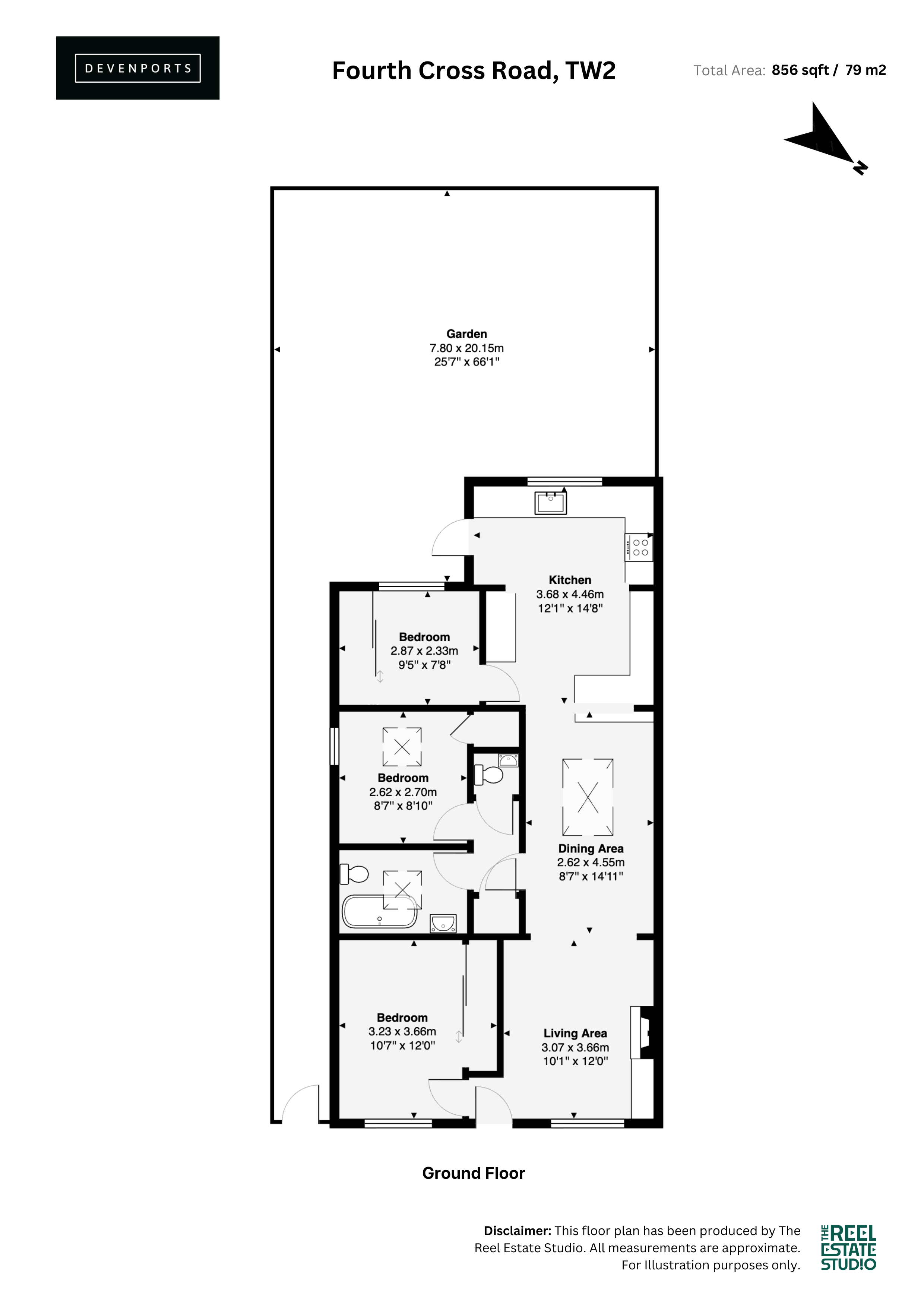 48, Fourth Cross Road, Twickenham floorplan