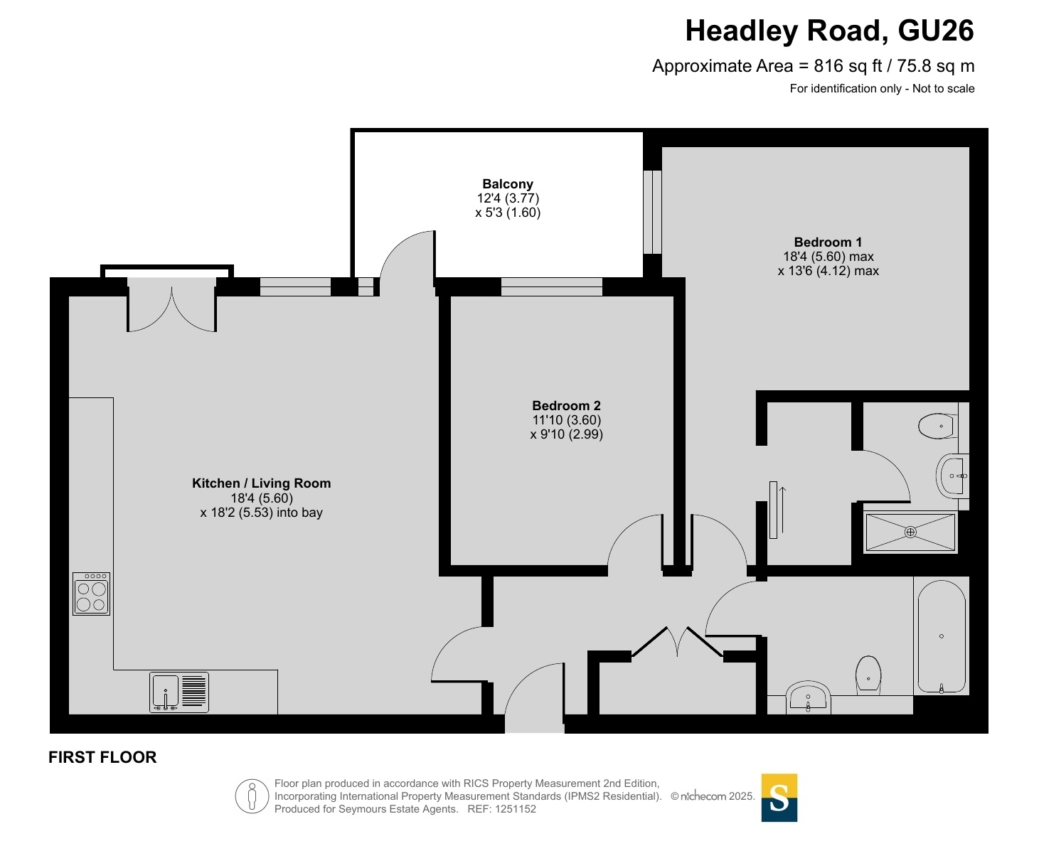 Flat 3, The Grove,, Headley Road, Hindhead floorplan