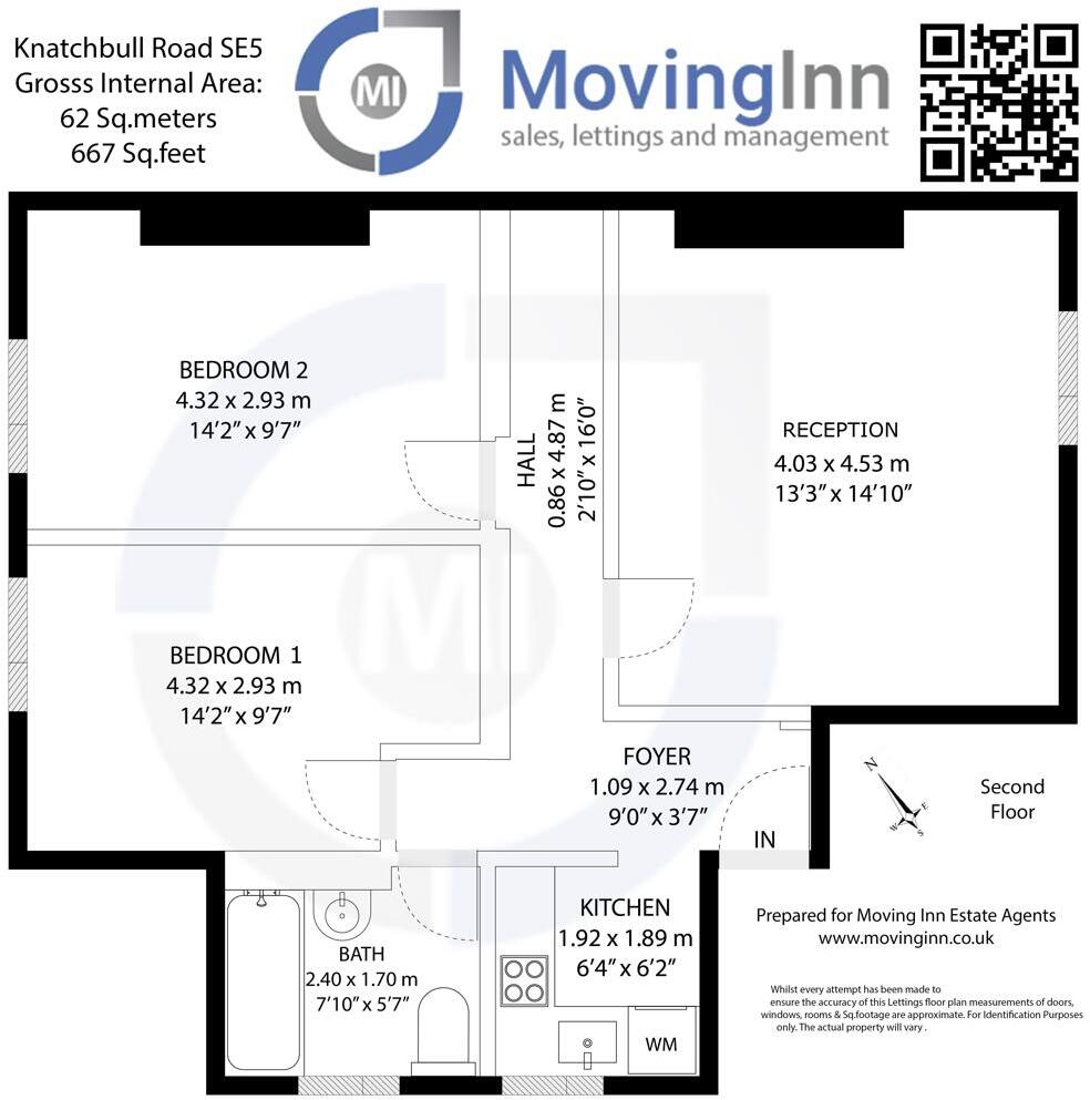 Flat D (4) 127, Knatchbull Road, London floorplan