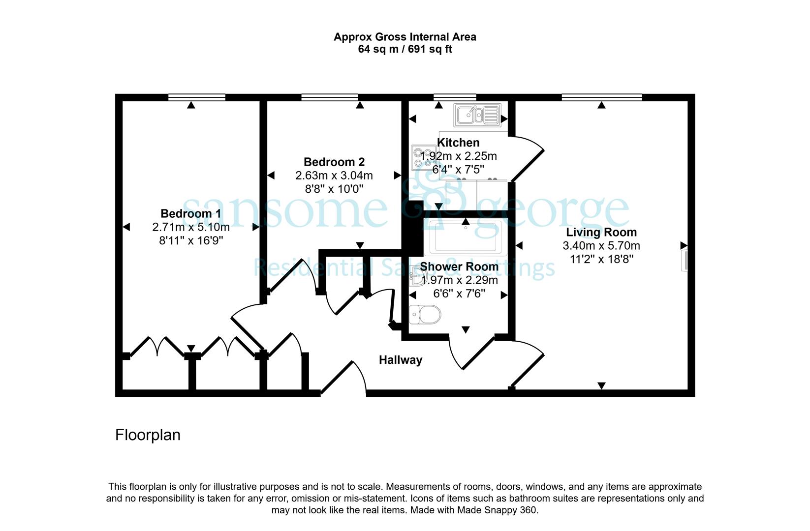 Flat 52, Calcot Priory, Bath Road, Reading floorplan